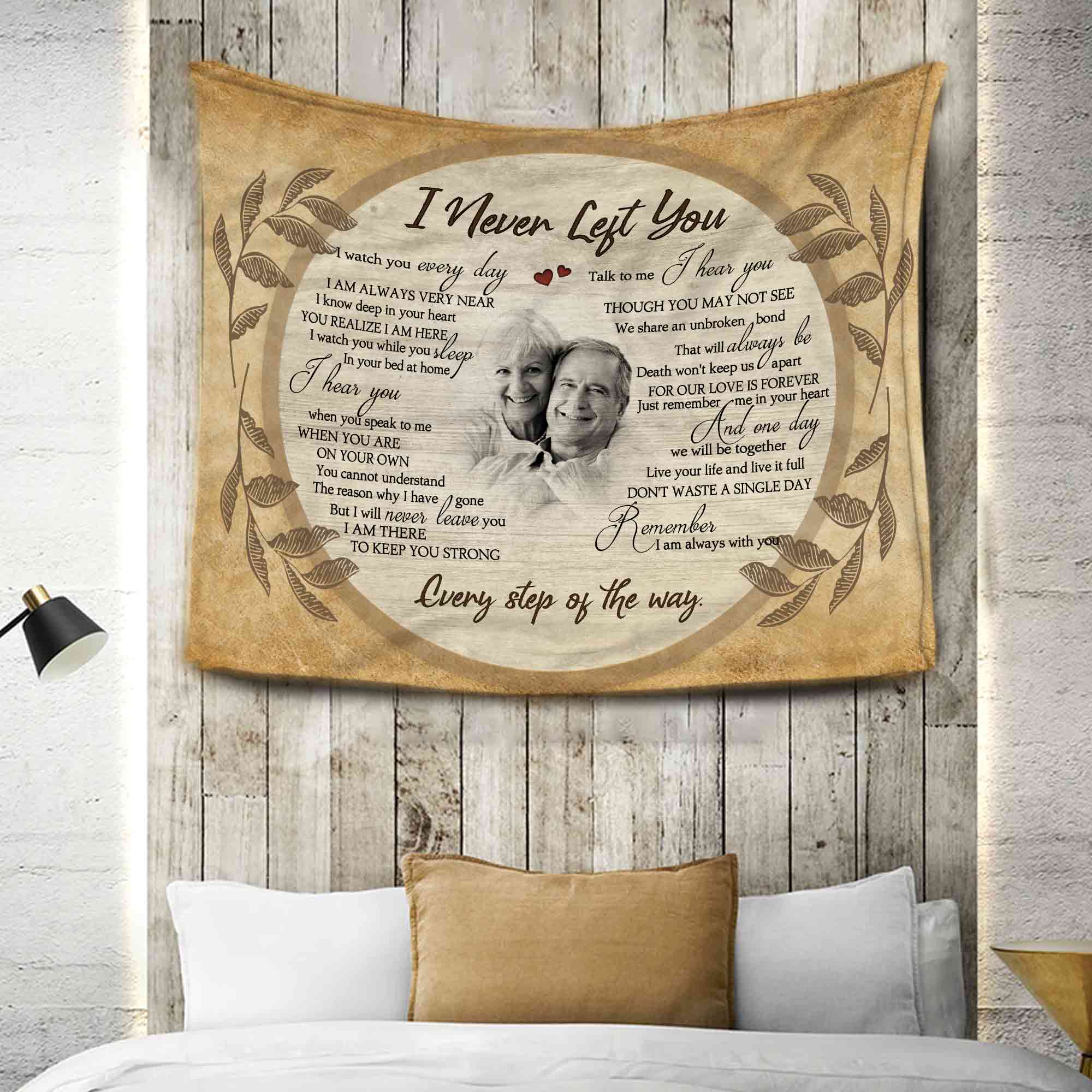 I Never Left You Memorial Blankets For Loss Of Father, Personalized Blanket With Pictures, Father's Day Gift Ideas