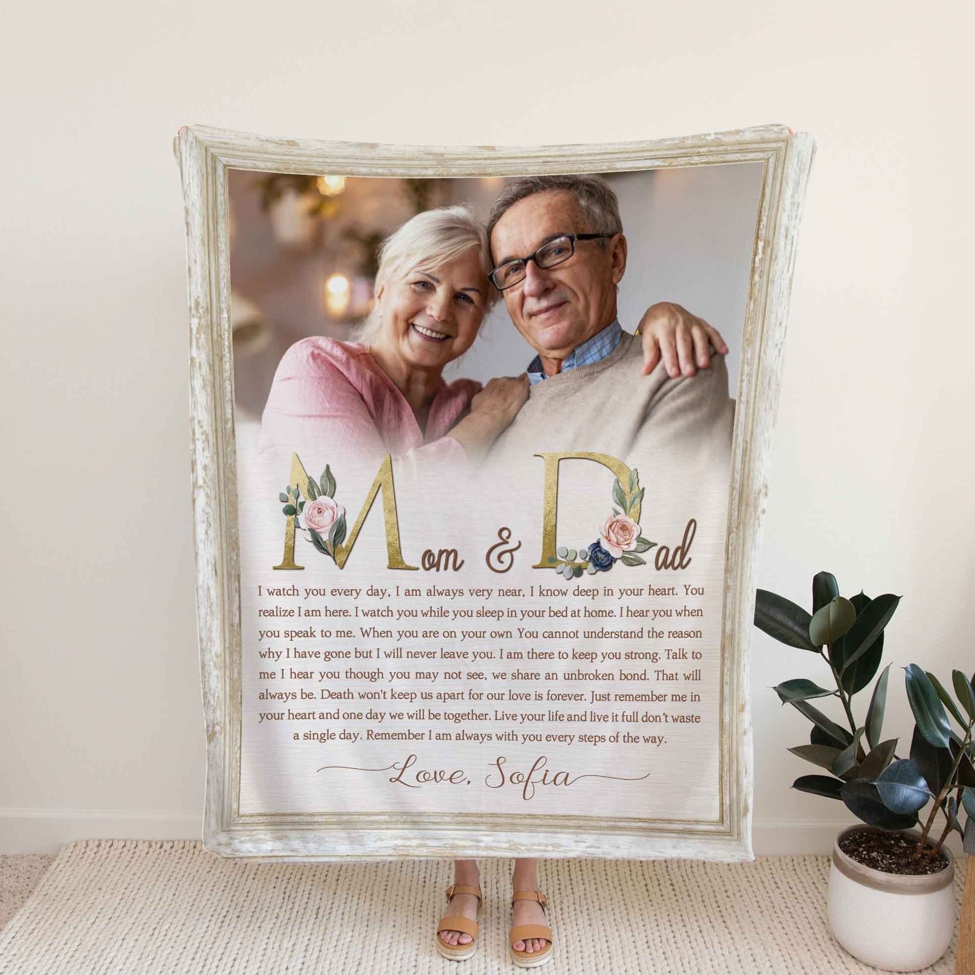 I Never Left You Memorial Blankets With Pictures, Personalized Memory Blankets, Sympathy Throw Blankets
