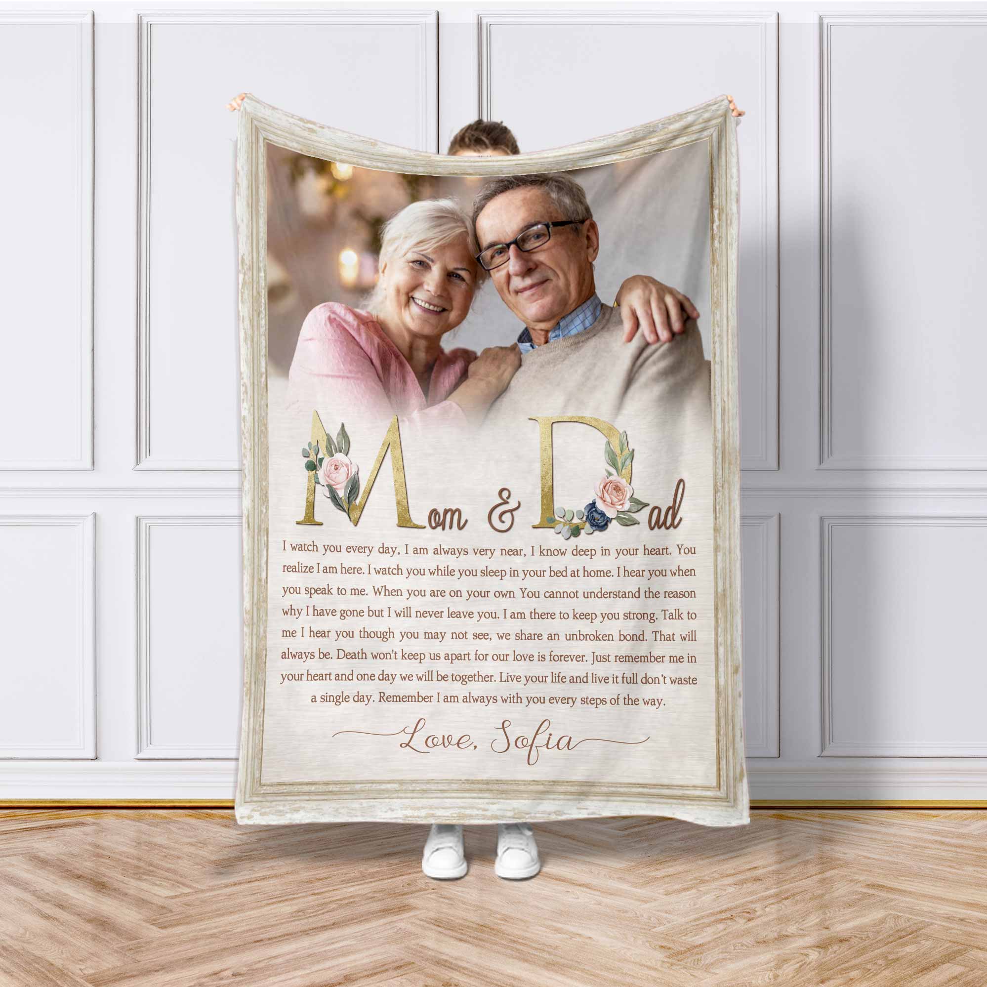 I Never Left You Memorial Blankets With Pictures, Personalized Memory Blankets, Sympathy Throw Blankets