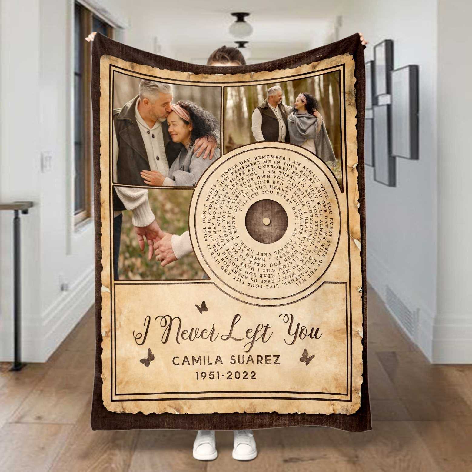 I Never Left You, Memorial Blanket With Photo For Loss Of Mother, Custom Photo Memorial Throw Blanket, Remembrance Memorial Blanket, In Loving Memory Blankets