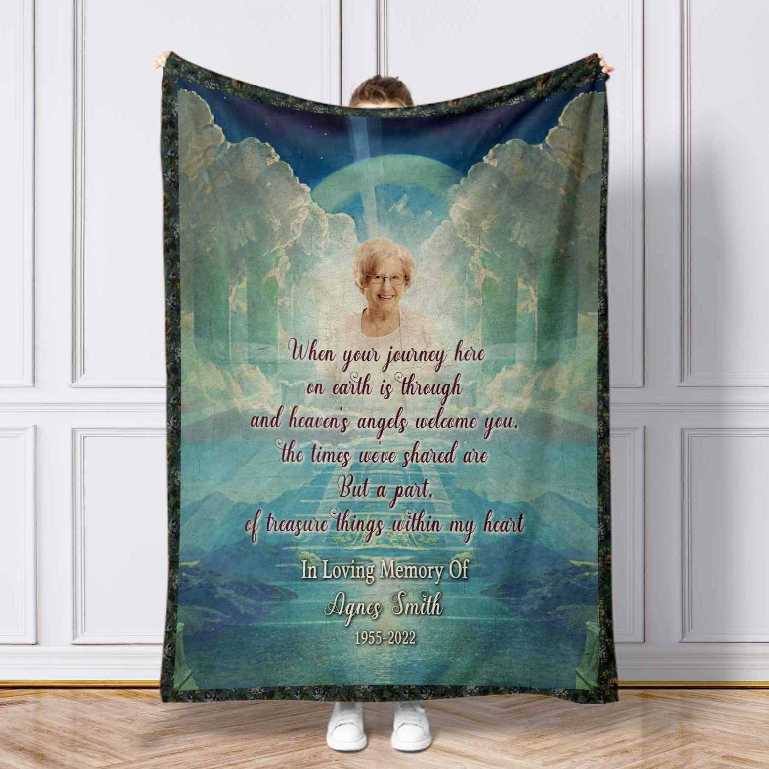 Personalized Memorial Blanket Loss Of Mother, In Loving Memory Gift For Mothers Day Gift, Funeral Blankets Near Me