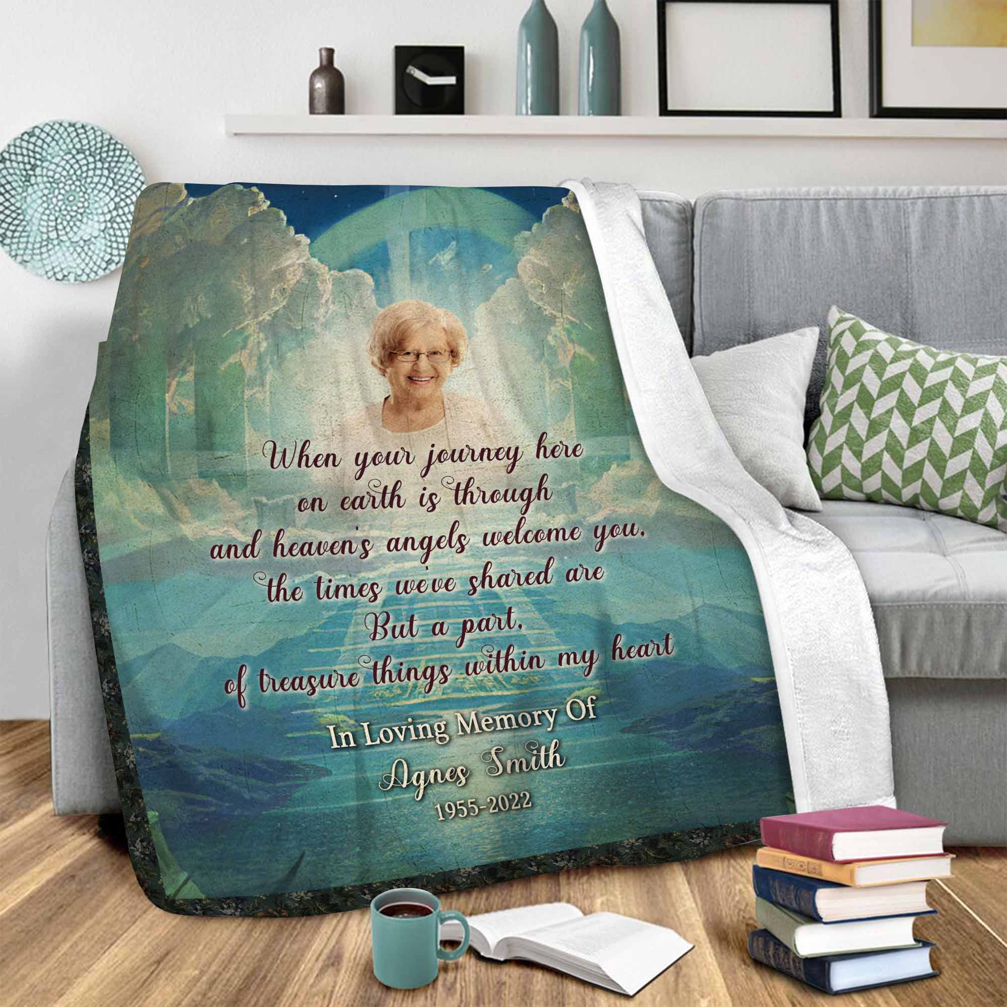 Personalized Memorial Blanket Loss Of Mother, In Loving Memory Gift For Mothers Day Gift, Funeral Blankets Near Me