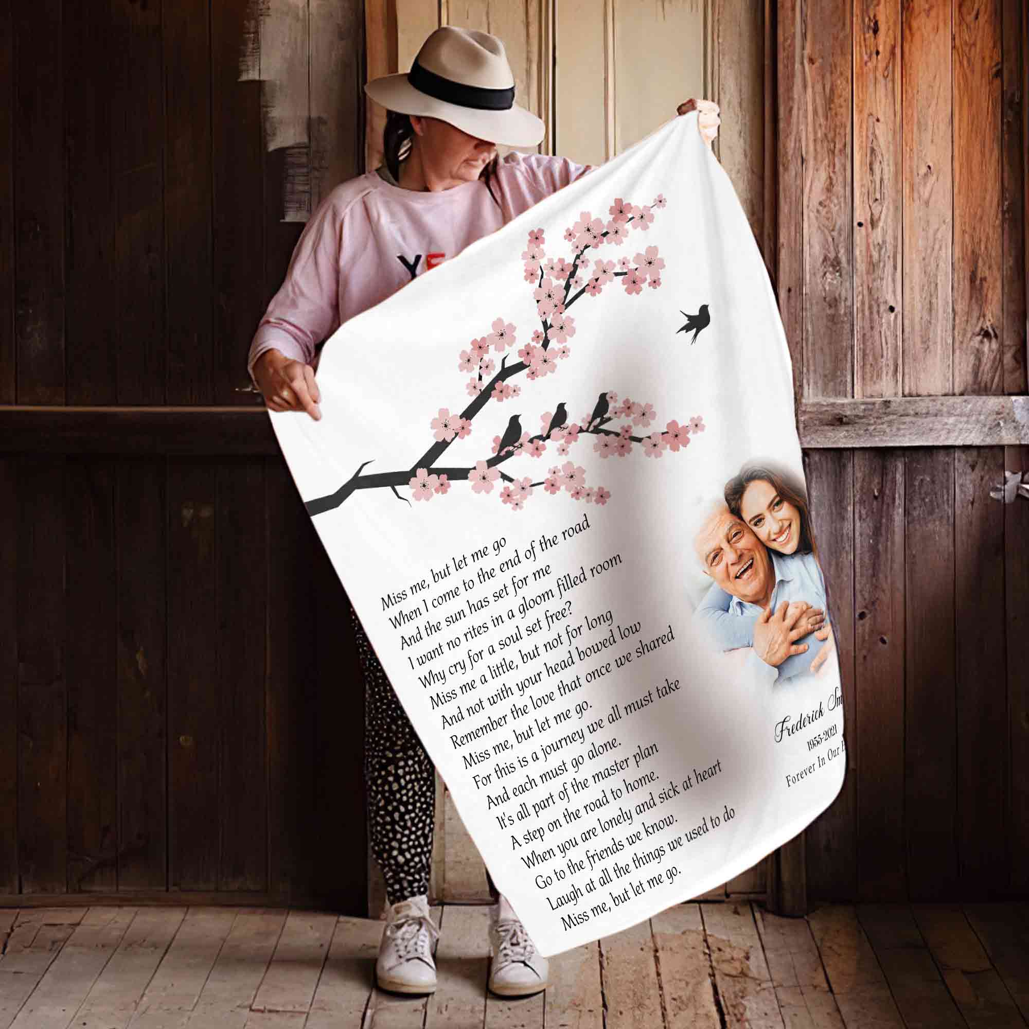 Personalized Memorial Blankets, In Memory Blanket For Loss Of Father, Bereavement Poem