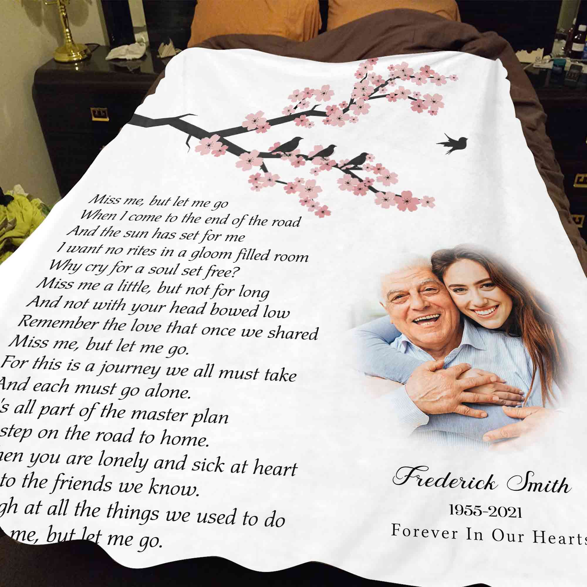 Personalized Memorial Blankets, In Memory Blanket For Loss Of Father, Bereavement Poem