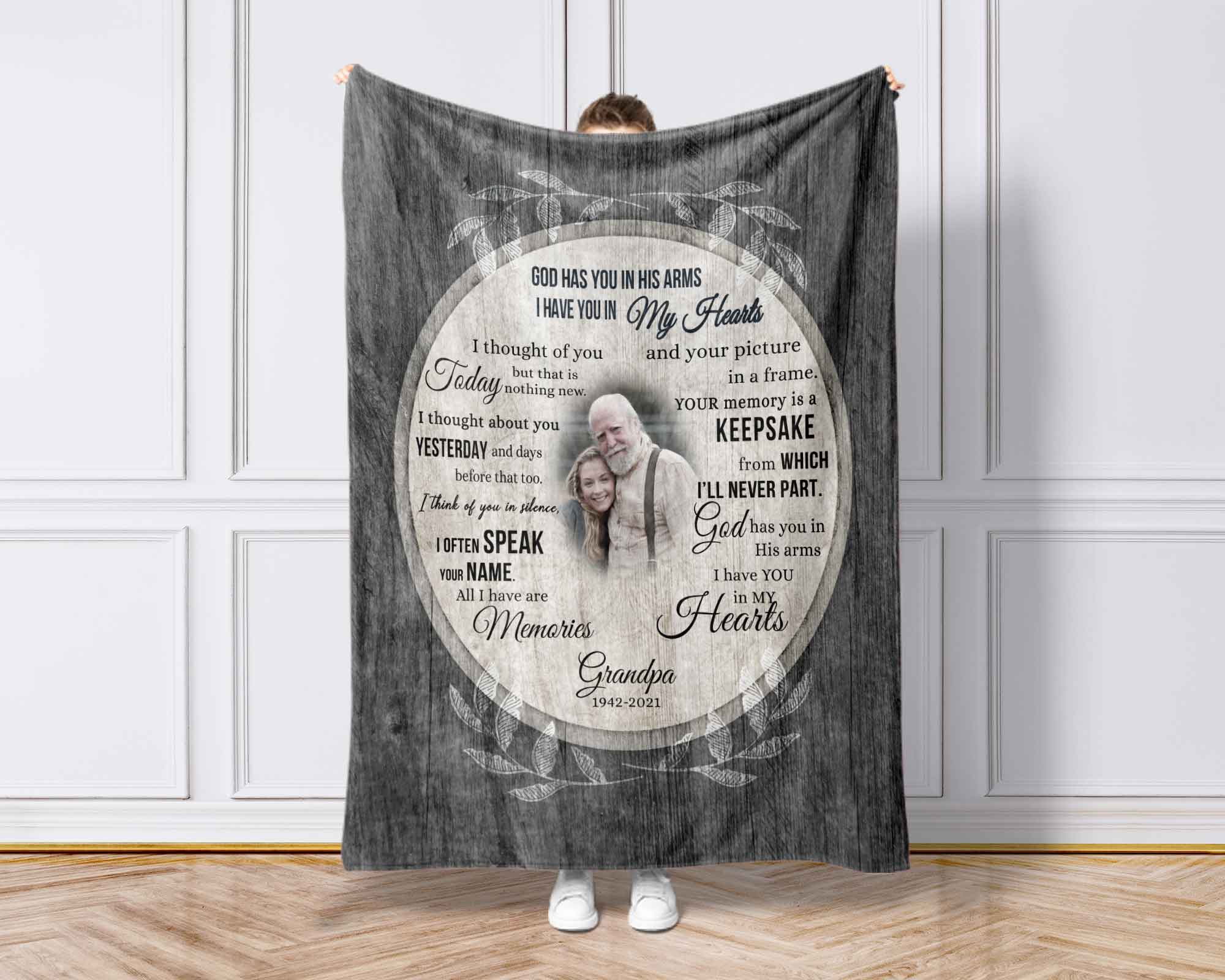 Loss Of Father Memorial Blanket Bereavement Gift, Sympathy Blanket