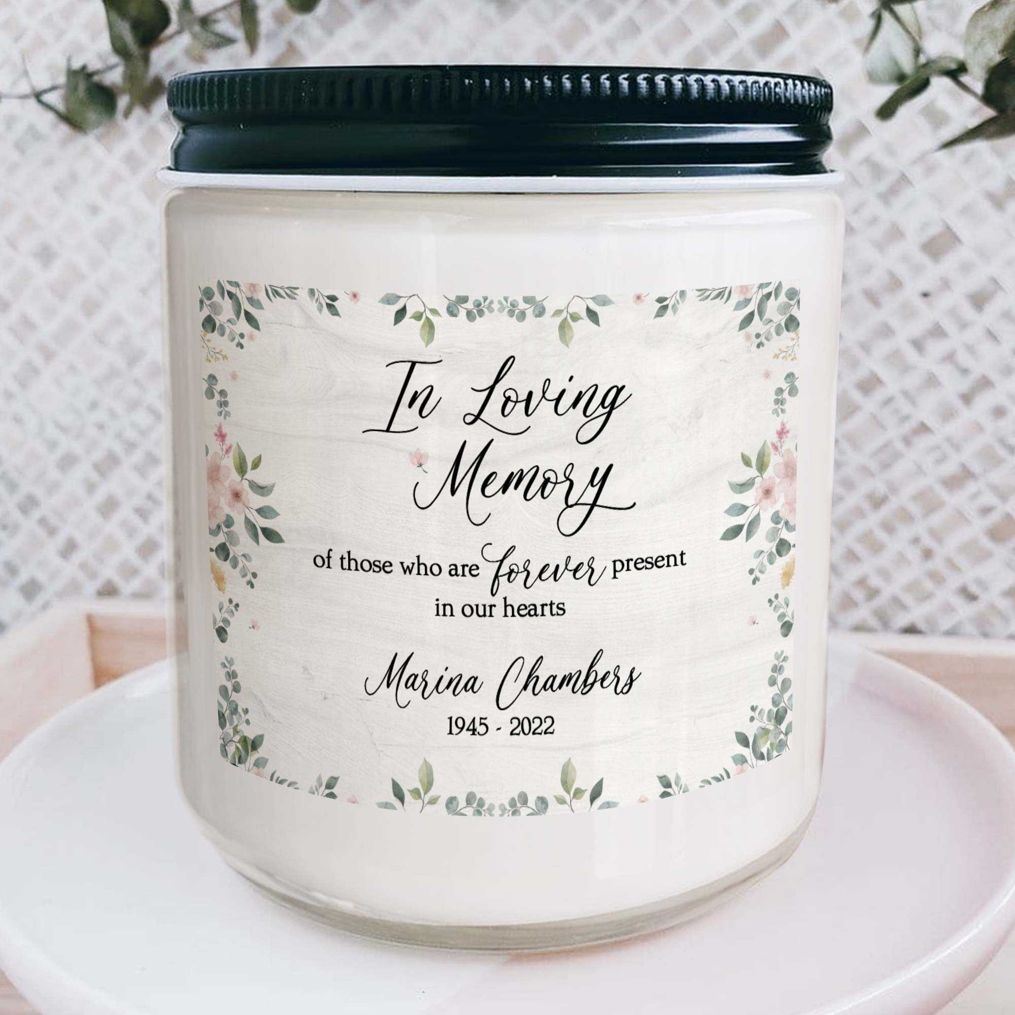 Personalized Memorial Candle For Loss Of Mother, Sympathy Candle For Mother's Day, Remembrance Candle
