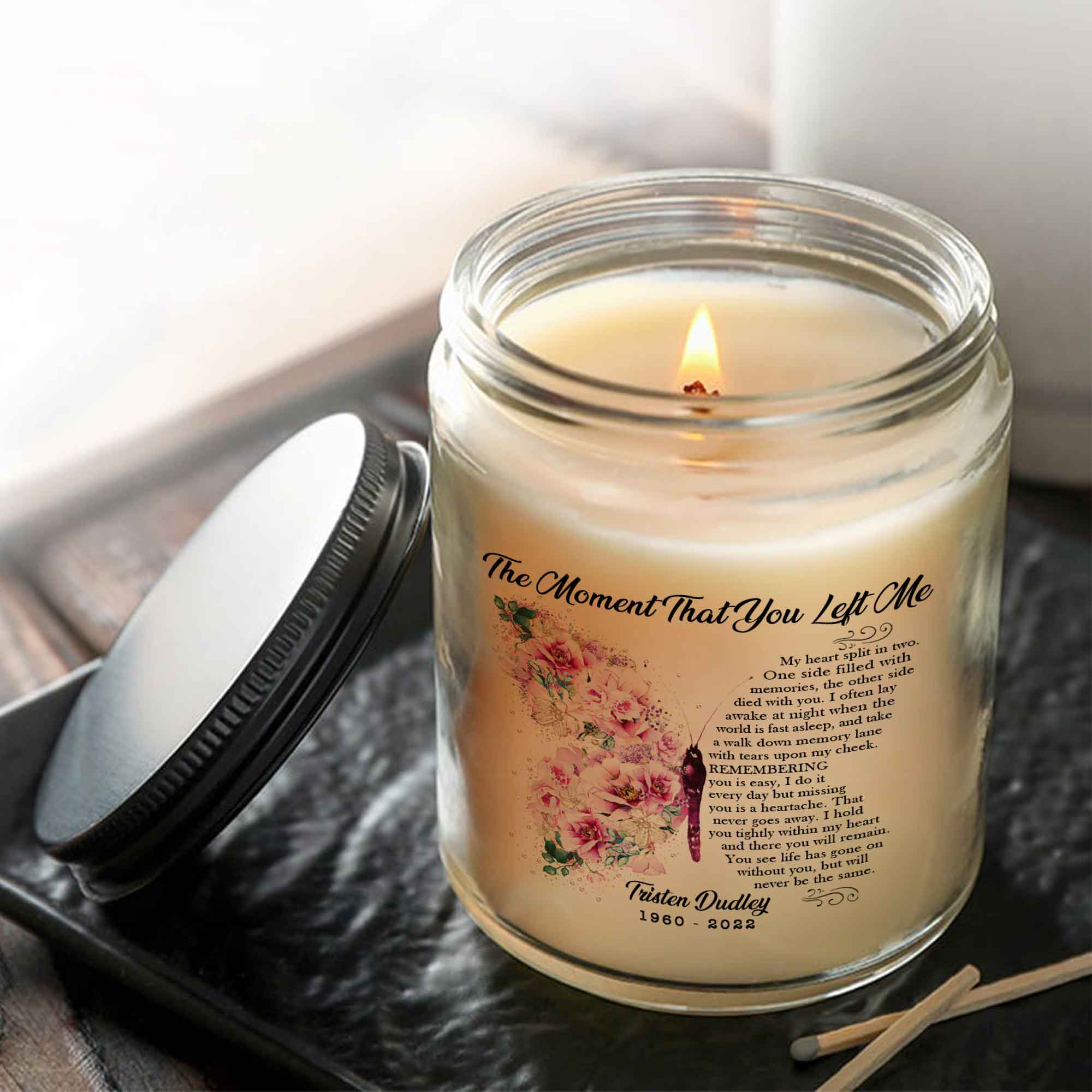 The Moment That You Left Me, Loss Of Mother Personalized Sympathy Candle, Remembrance Candle For Mothers Day Gift