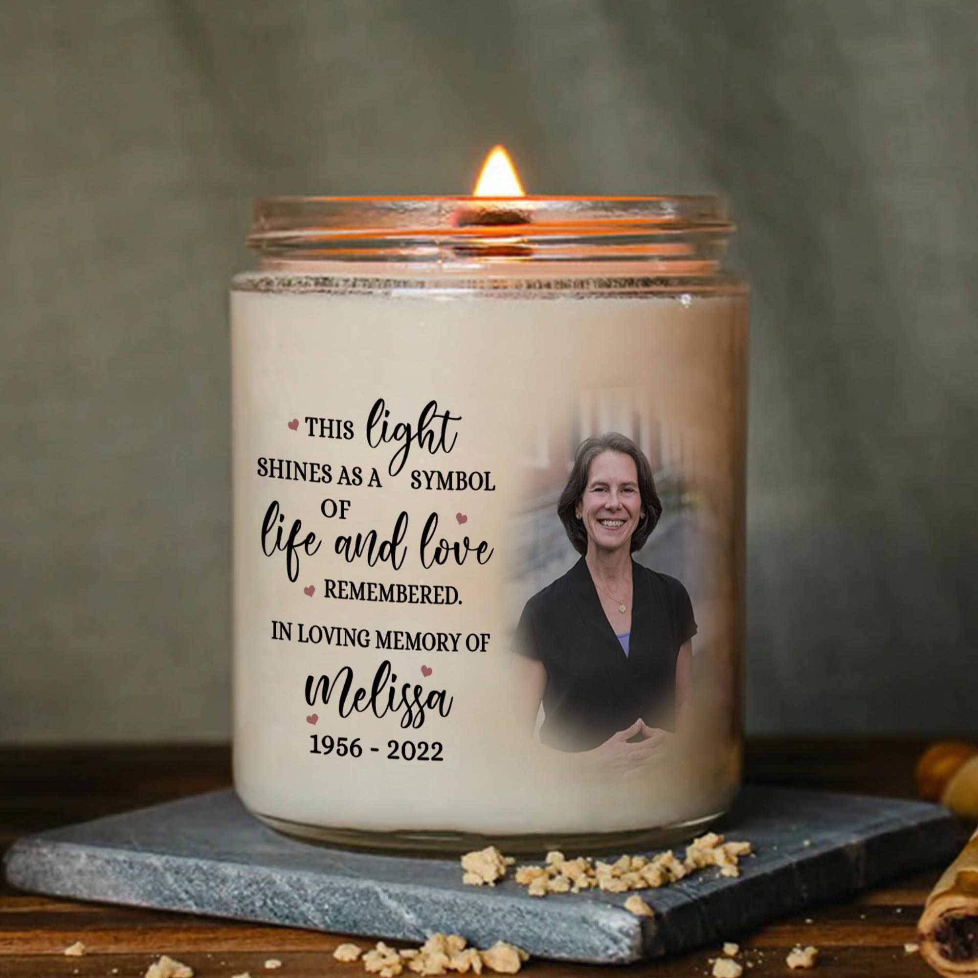 Loss Of Mother Sympathy Candle, Memorial Candle Mothers Day Gift, Personalized Photo Candles, Custom Candle Mom In Heaven
