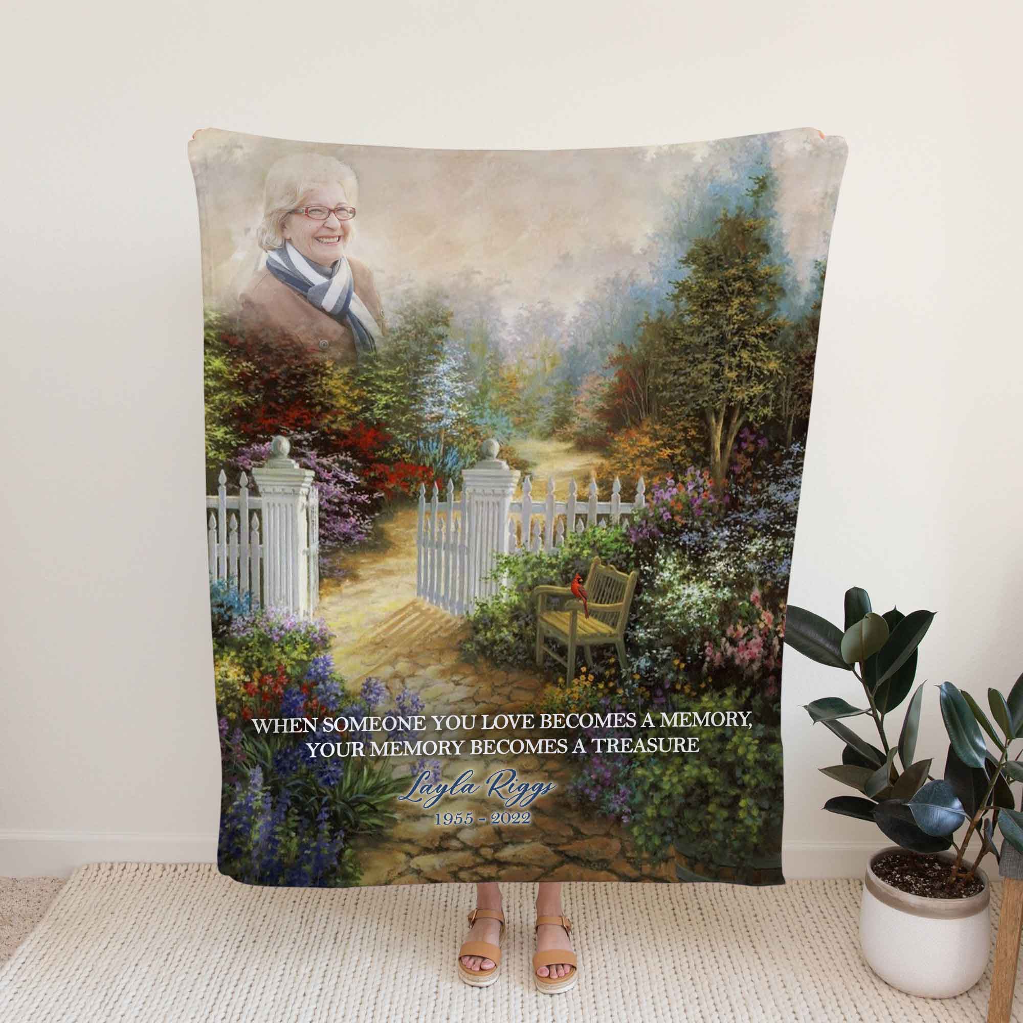 Personalized Memorial Blankets For Loss Of Mother, Condolence Blankets For Mothers Day Gift, Sympathy Blanket For Funeral