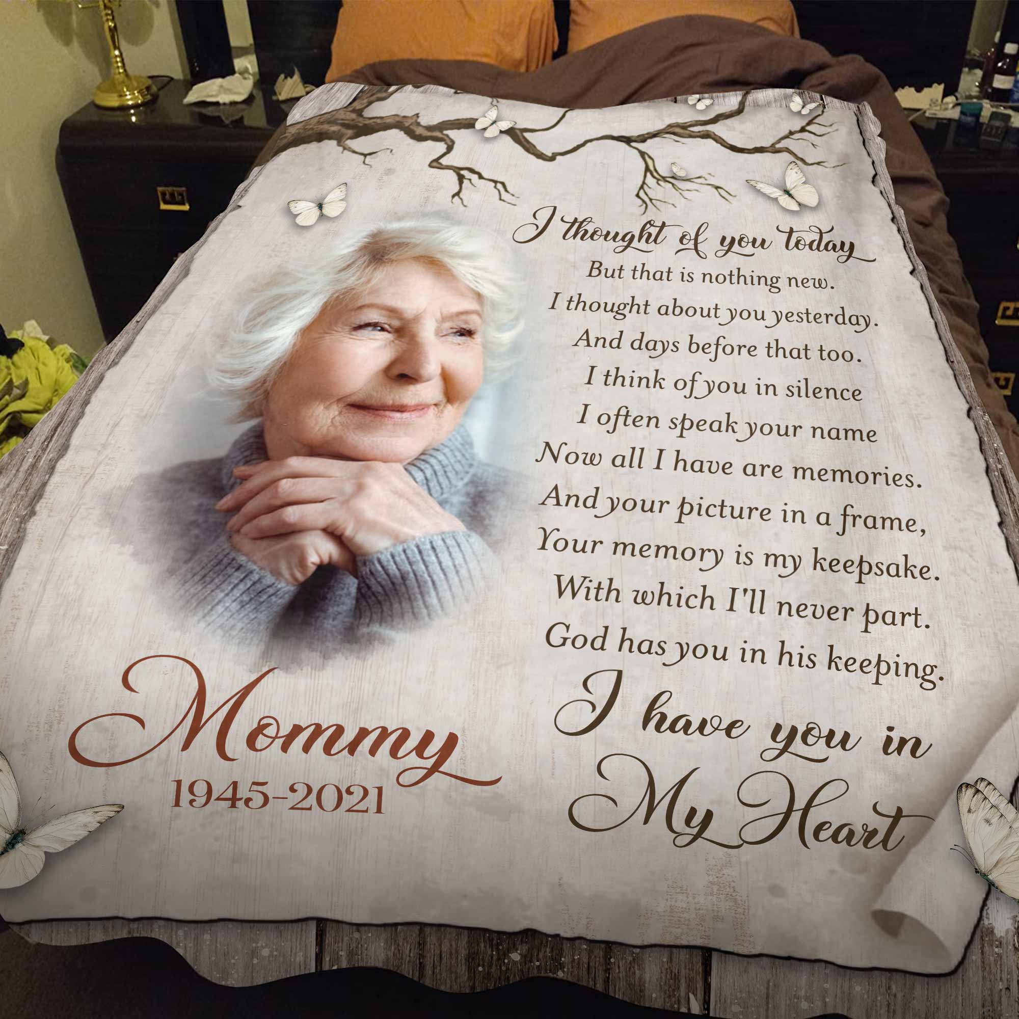 Memorial Butterfly Blankets For Loss Of Mother, In Loving Memory Blankets, Personalized Memory Blankets With Pictures, Funeral Blankets