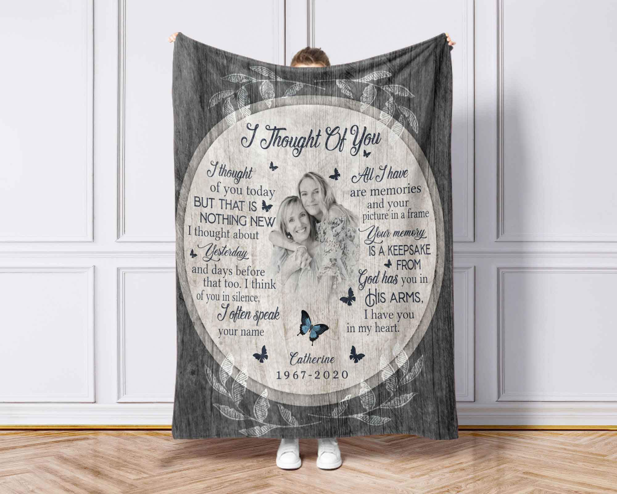 Personalized Memorial Blankets For Loss Of Mother, Sympathy Gifts, Bereavement Poem