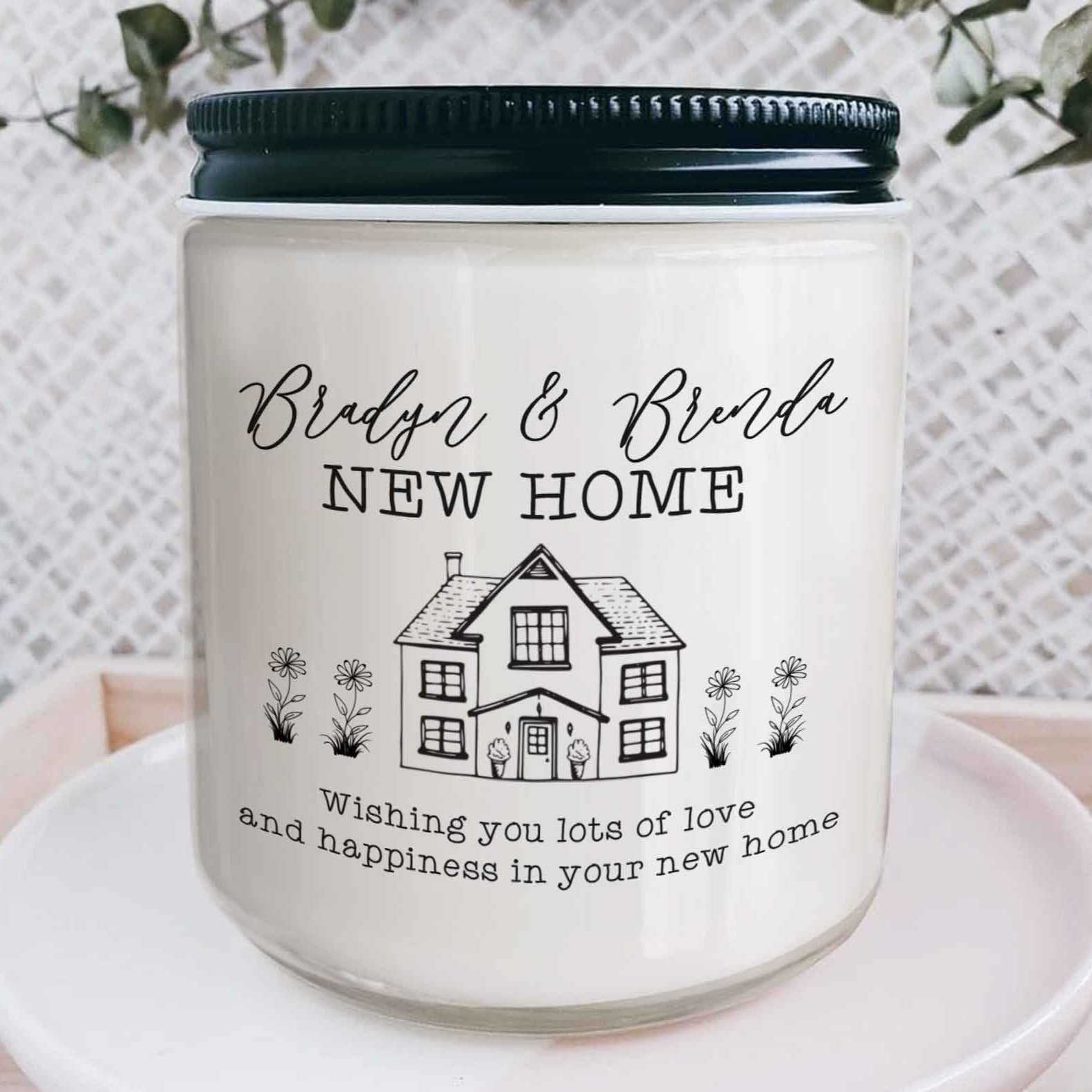 New Home Personalized Candle Gift, Housewarming Candle For Best Friend, Realtor Closing Gift Custom Soy Wax Candle