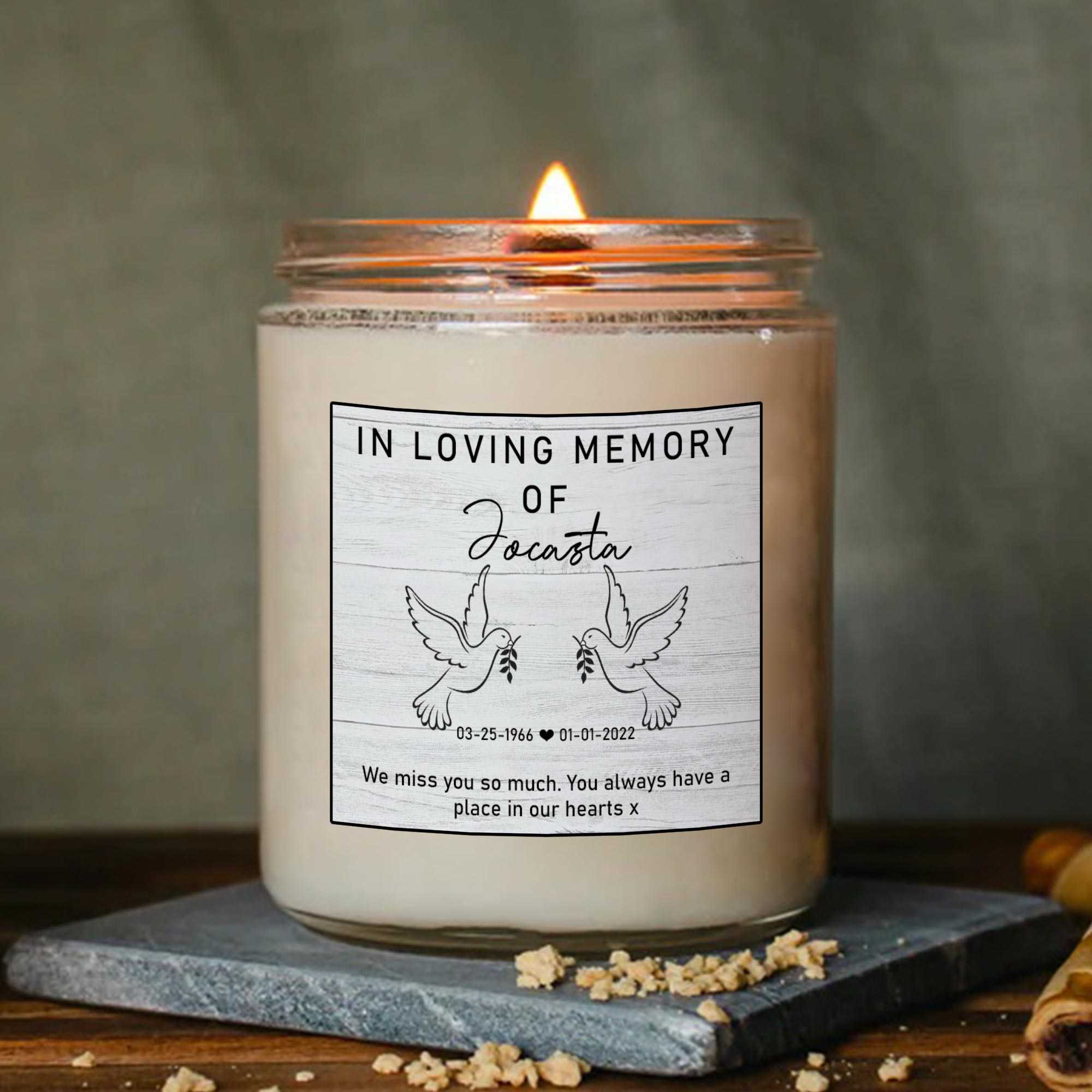 Personalized Memorial Candle Loss Of Mother, Sympathy Candle Gifts,Candle In Memory Of A Loved One
