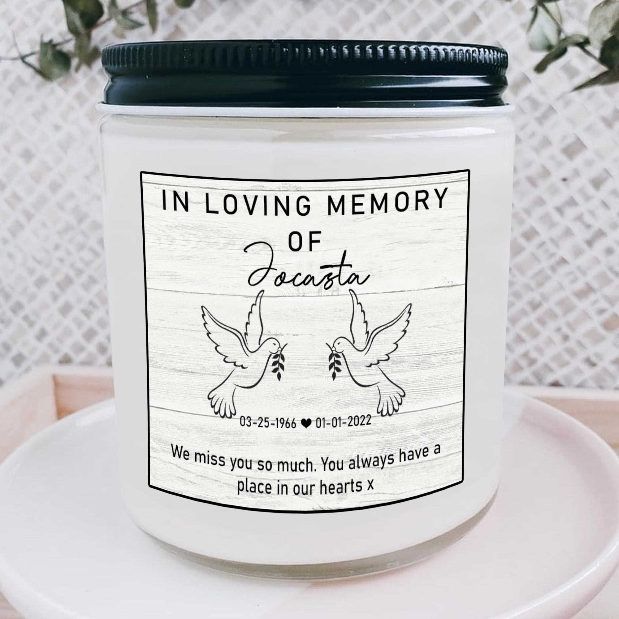 Personalized Memorial Candle Loss Of Mother, Sympathy Candle Gifts,Candle In Memory Of A Loved One