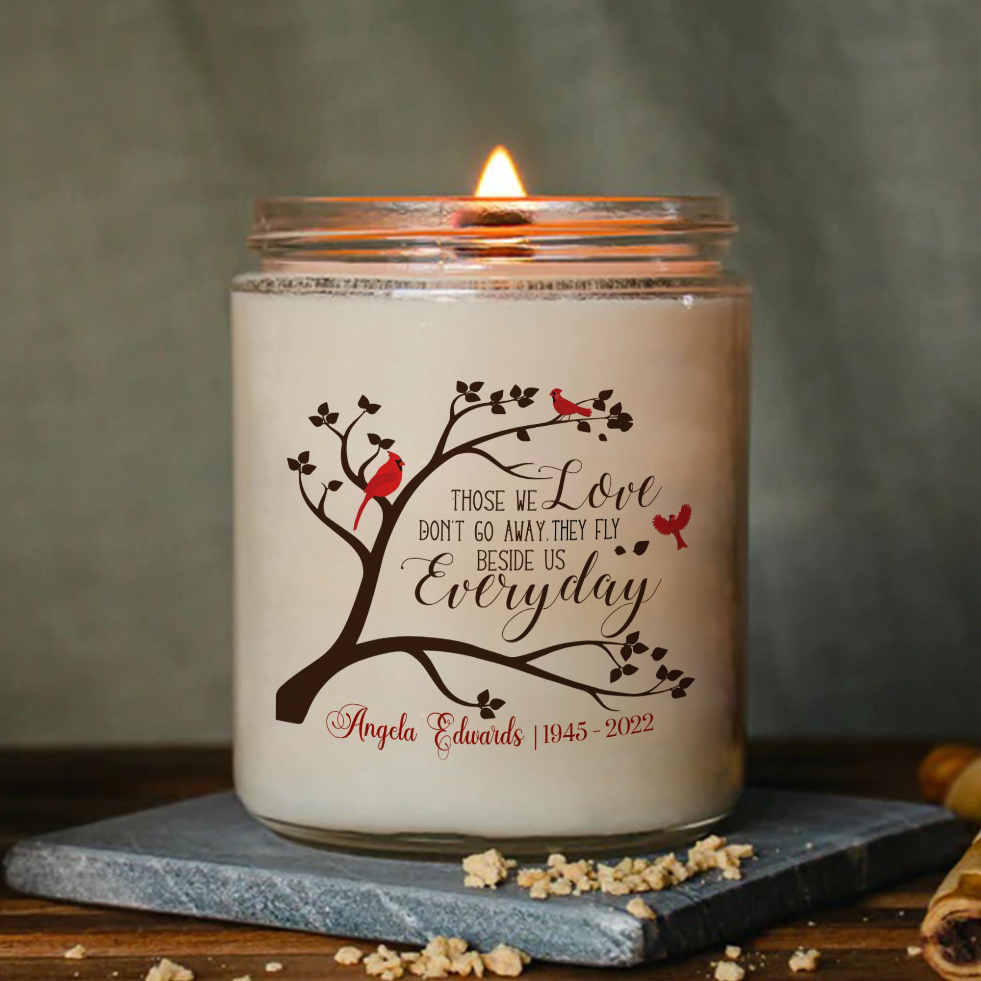 Those We Love Don't Go Away Memorial Candle, Candle In Memory Of A Loved One, Candle Of Remembrance