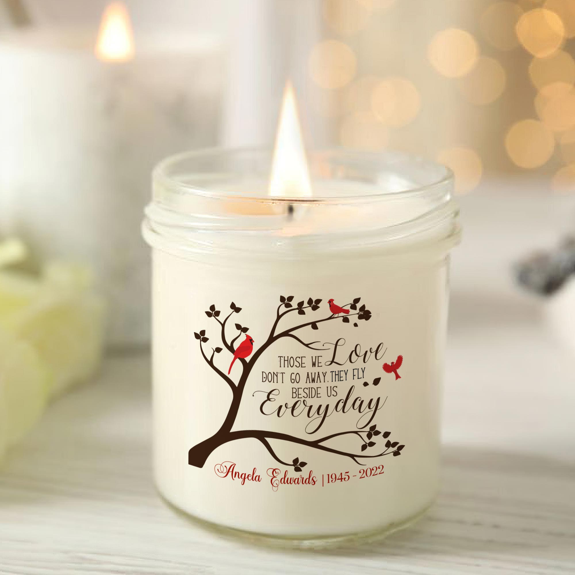 Those We Love Don't Go Away Memorial Candle, Candle In Memory Of A Loved One, Candle Of Remembrance