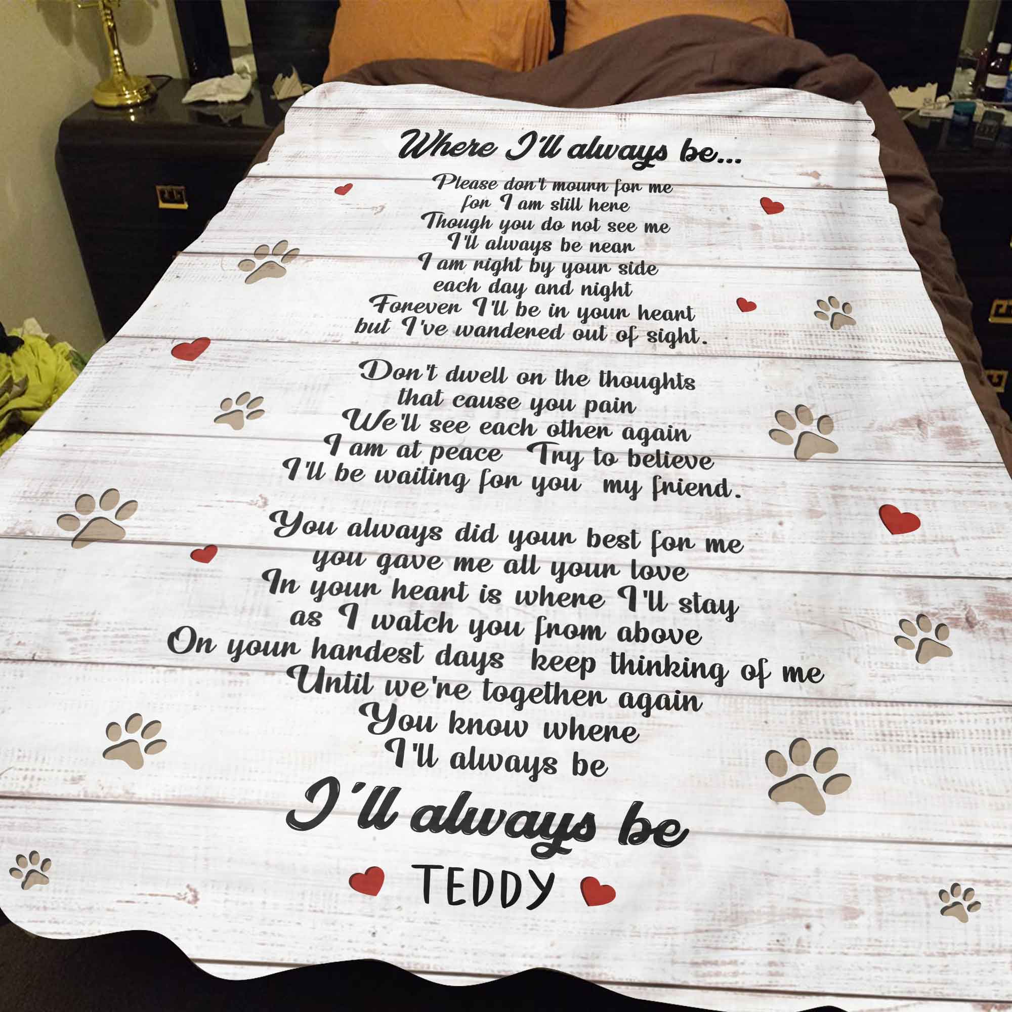 Personalized Dog Loss Gifts In Loving Memory Blankets, Dog Remembrance Gifts