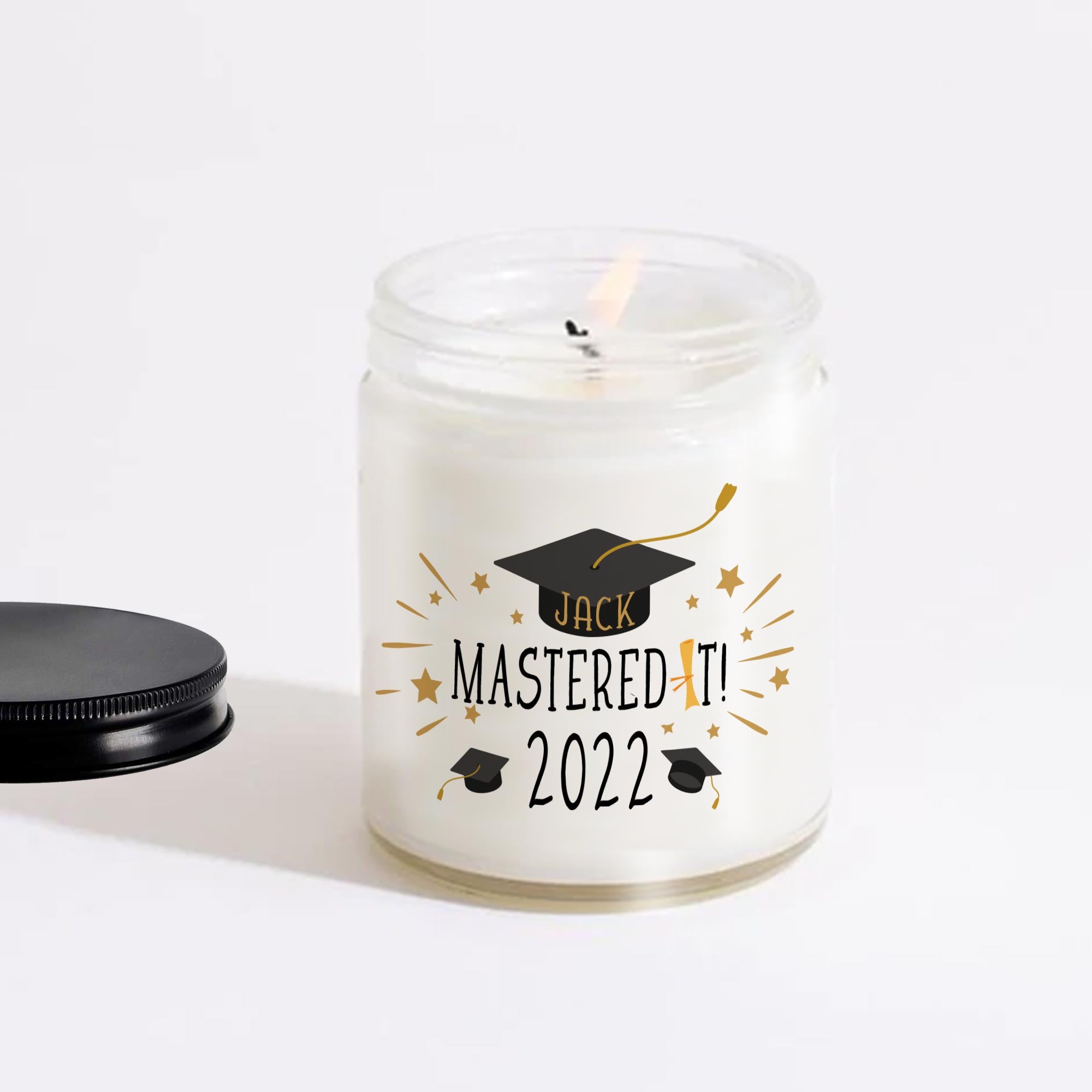 Mastered It Class Of 2022 Congratulations Gift, Personalized Graduation Masters Candle Gift, Best Friend Candle