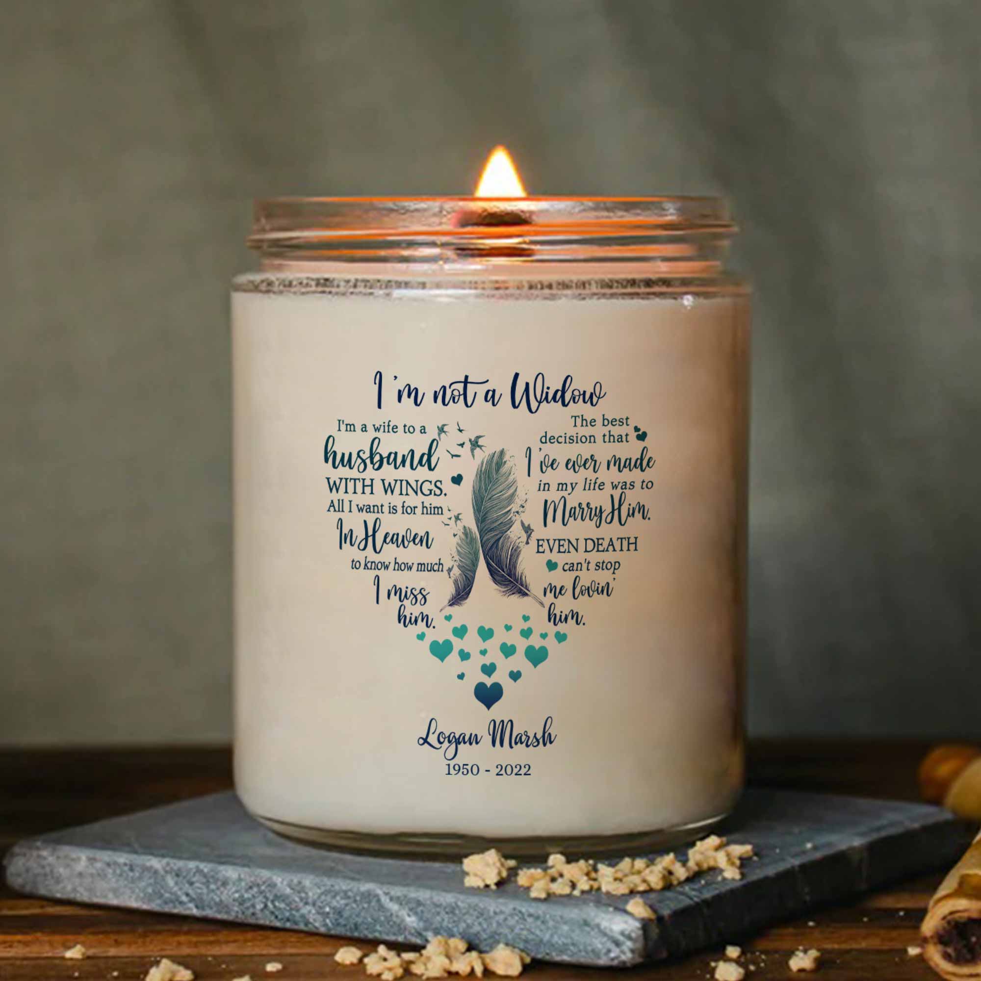 Personalized Candle Gifts For Loss Of Husband, I'm Not a Widow In Memory Candle, Sympathy Candle Gifts