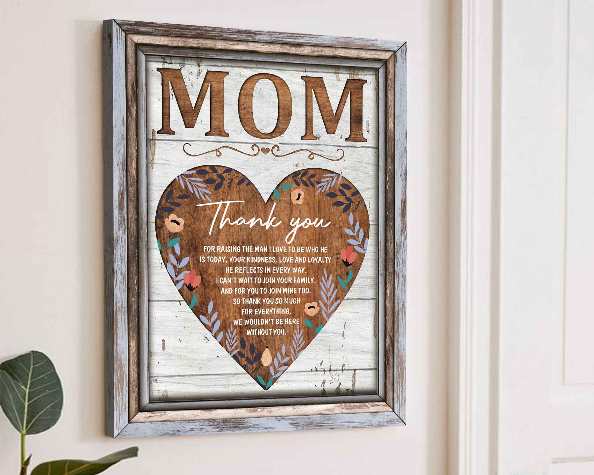 Gifts For Mom Mothers Day Canvas Wall Art, Mother Of The Groom Gift From Bride Family Gifts Canvas, Gift Ideas For Mother's Day