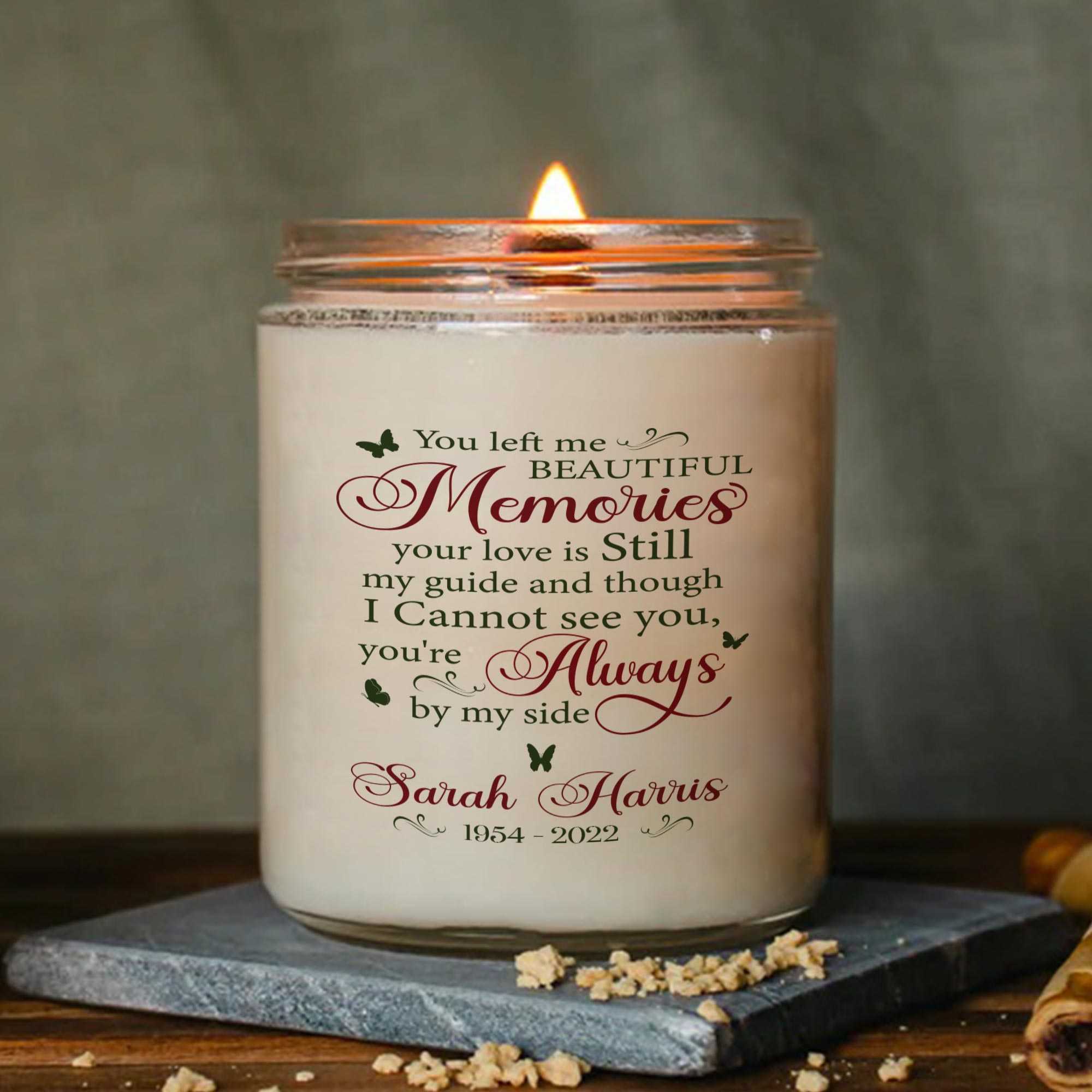 Personalized Sympathy Candle For Loss Of Loved One, In Loving Memory Candle, Funeral Candle