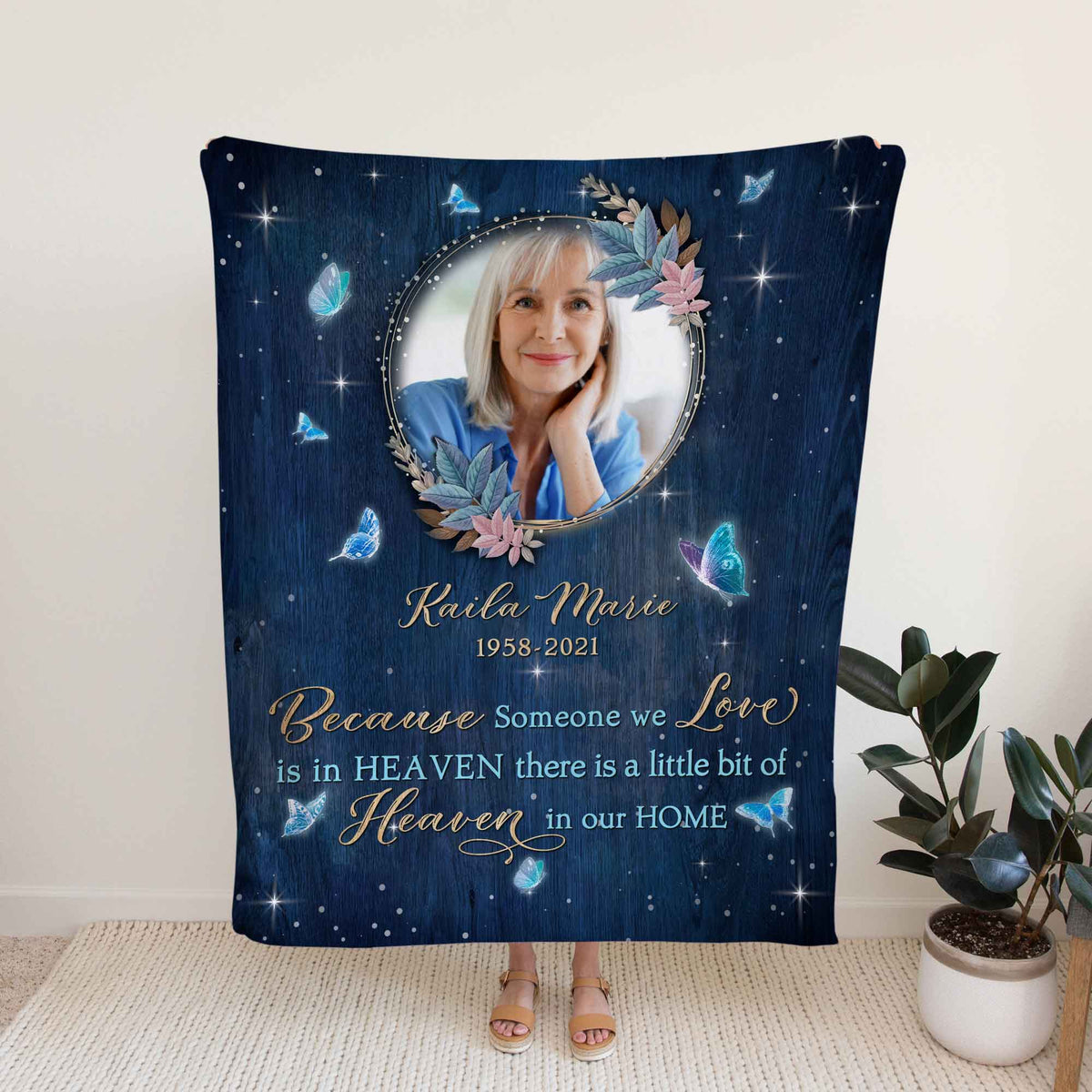 Memorial Blankets With Pictures For Loss Of Mother, Sympathy Blanket ...
