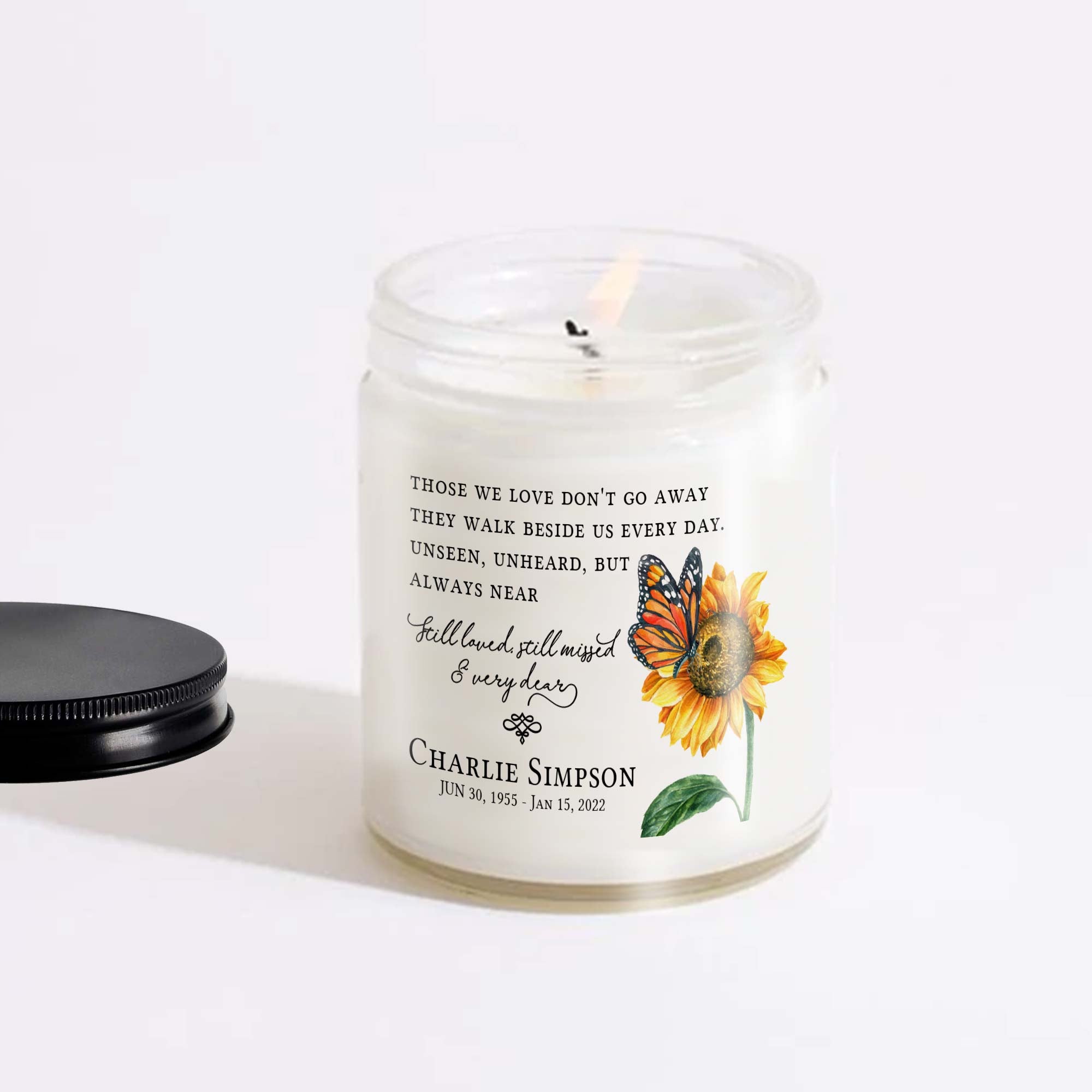 Sympathy Candle Loss Of Mom, Those We Love Don'T Go Away Remembrance Candle, Personalized Memorial Candle