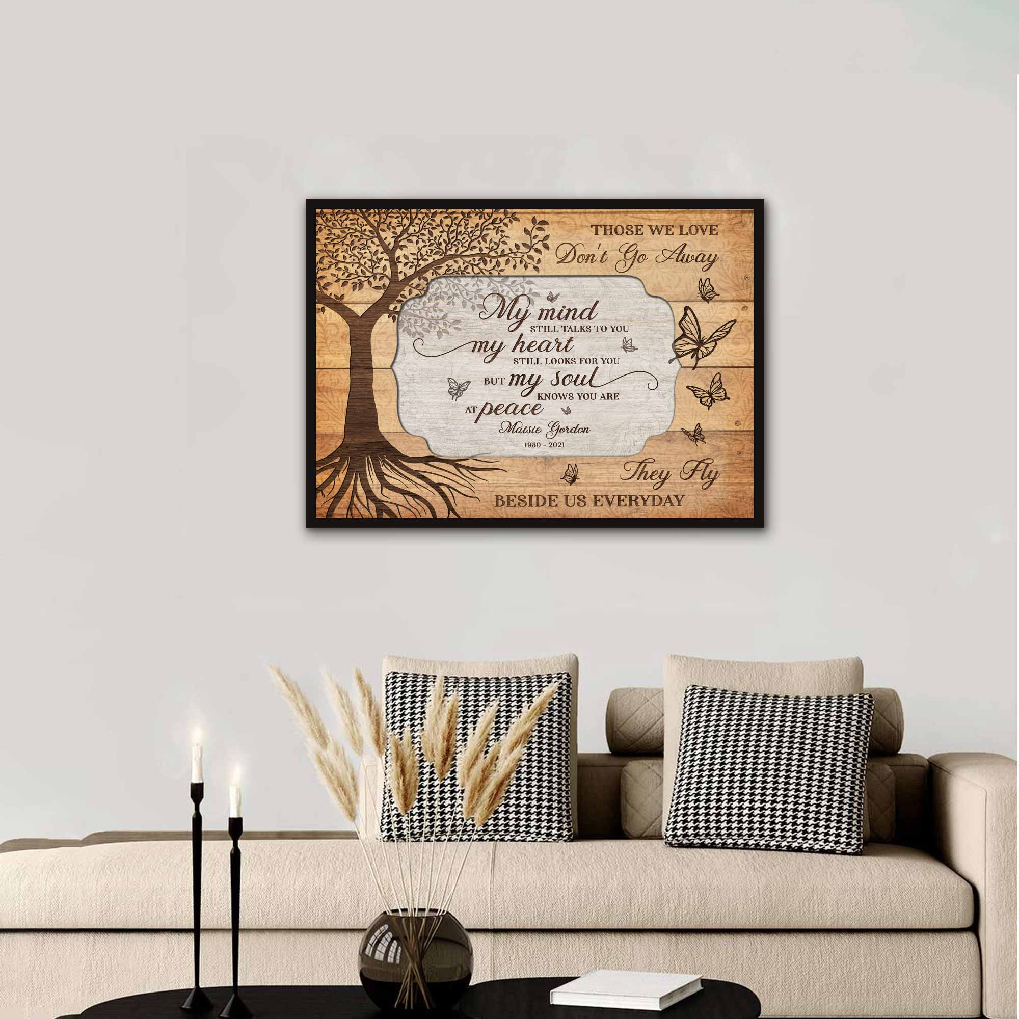 Those We Love Don't Go Away Memorial Canvas, In Loving Memory Wall Decor, Memorial Canvas For Dad