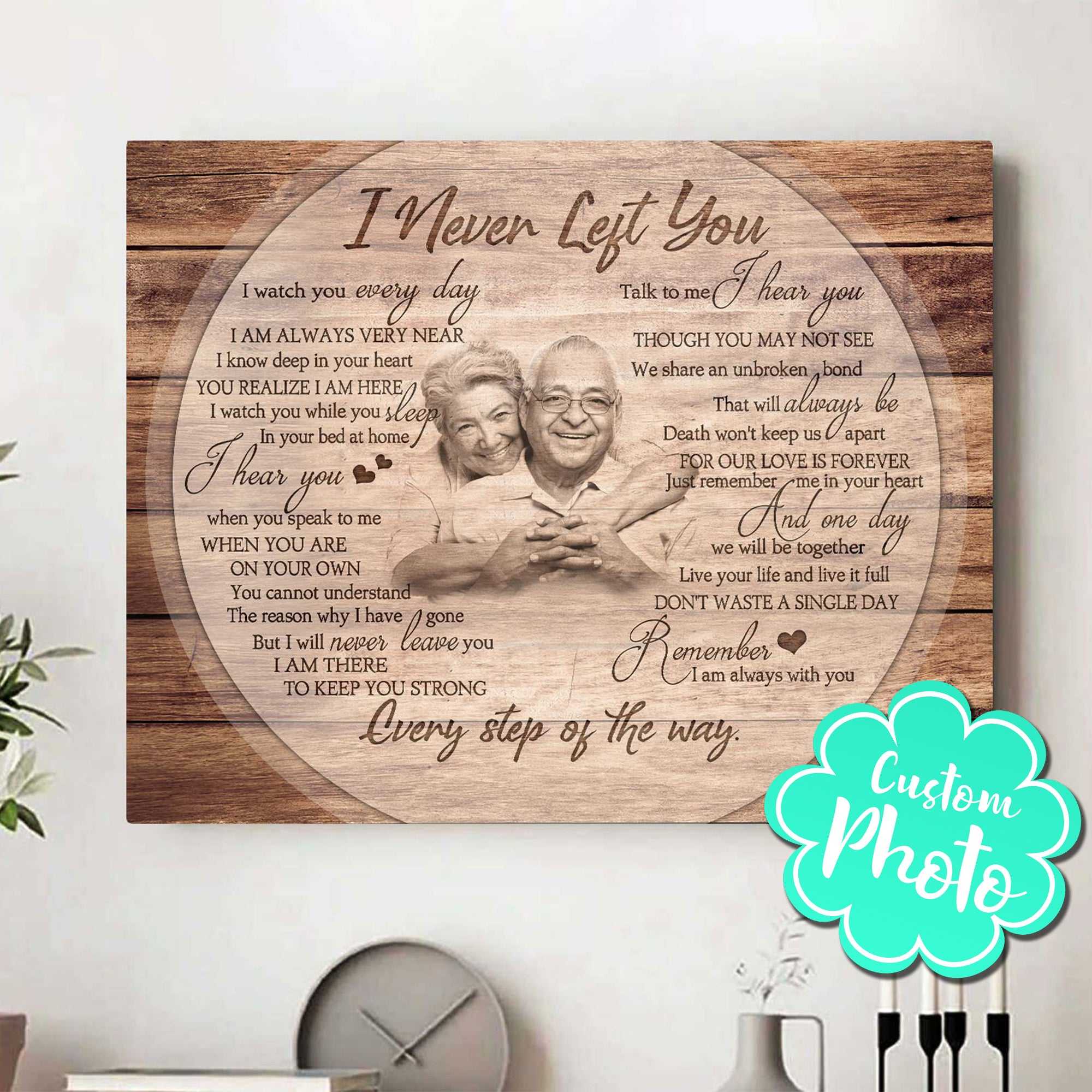 Sympathy Gifts For Loss Of Father, I Never Left You Personalized Memorial Canvas, Father Memorial Gifts
