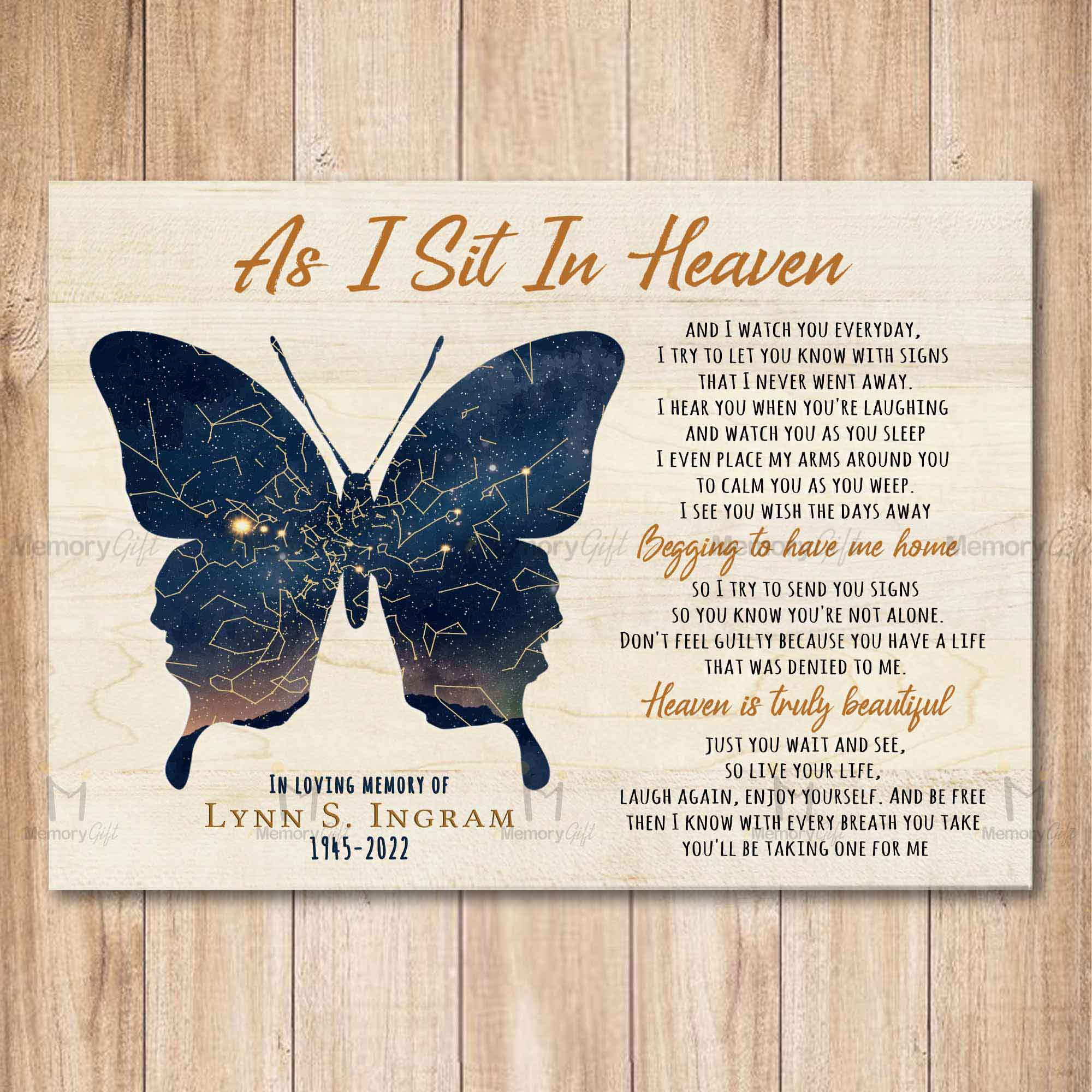 as i sit in heaven personalized canvas