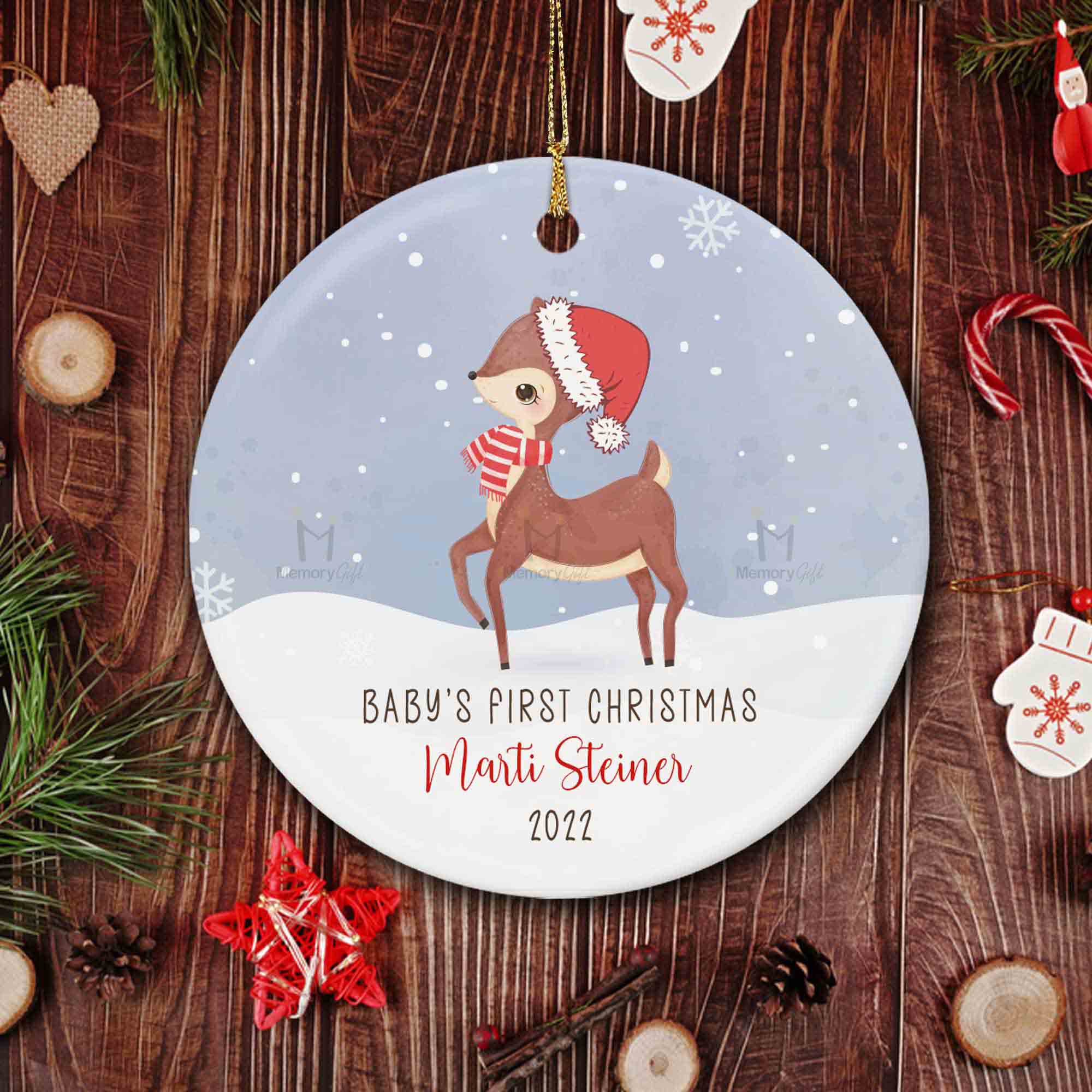 baby's first christmas personalized ornament