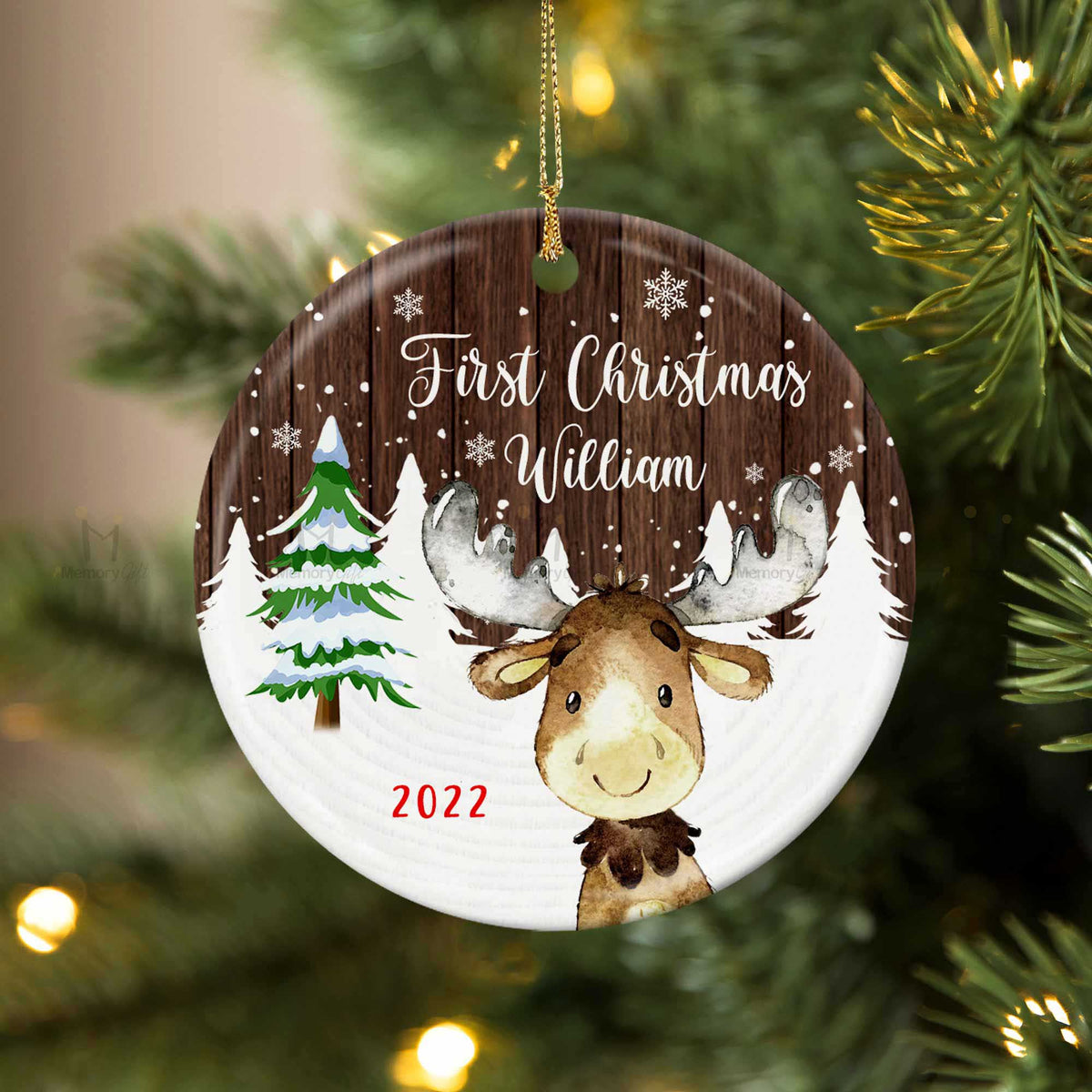 Babys First Christmas, Personalized Moose Baby 1st Christmas, Baby ...