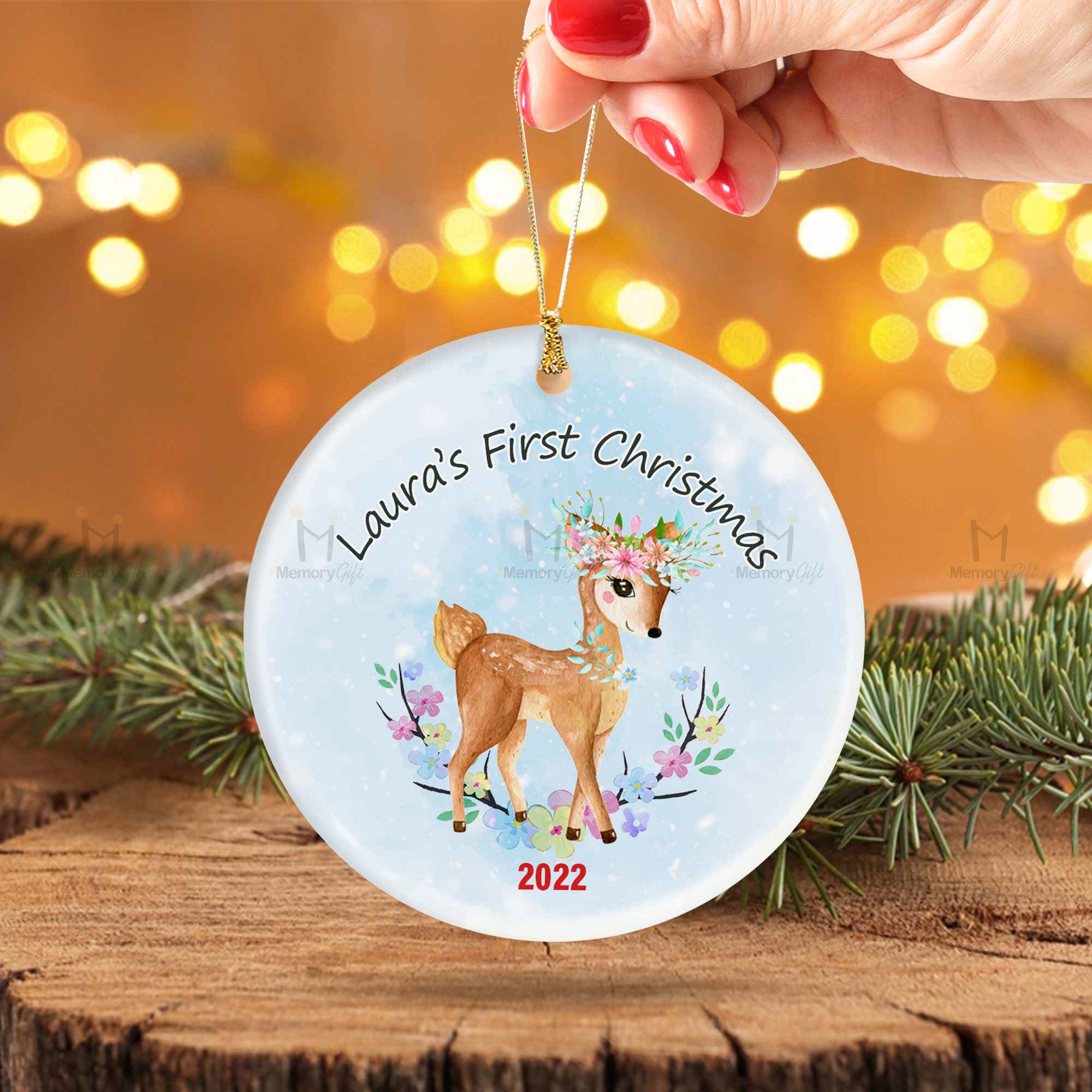 babys first christmas ornament personalized