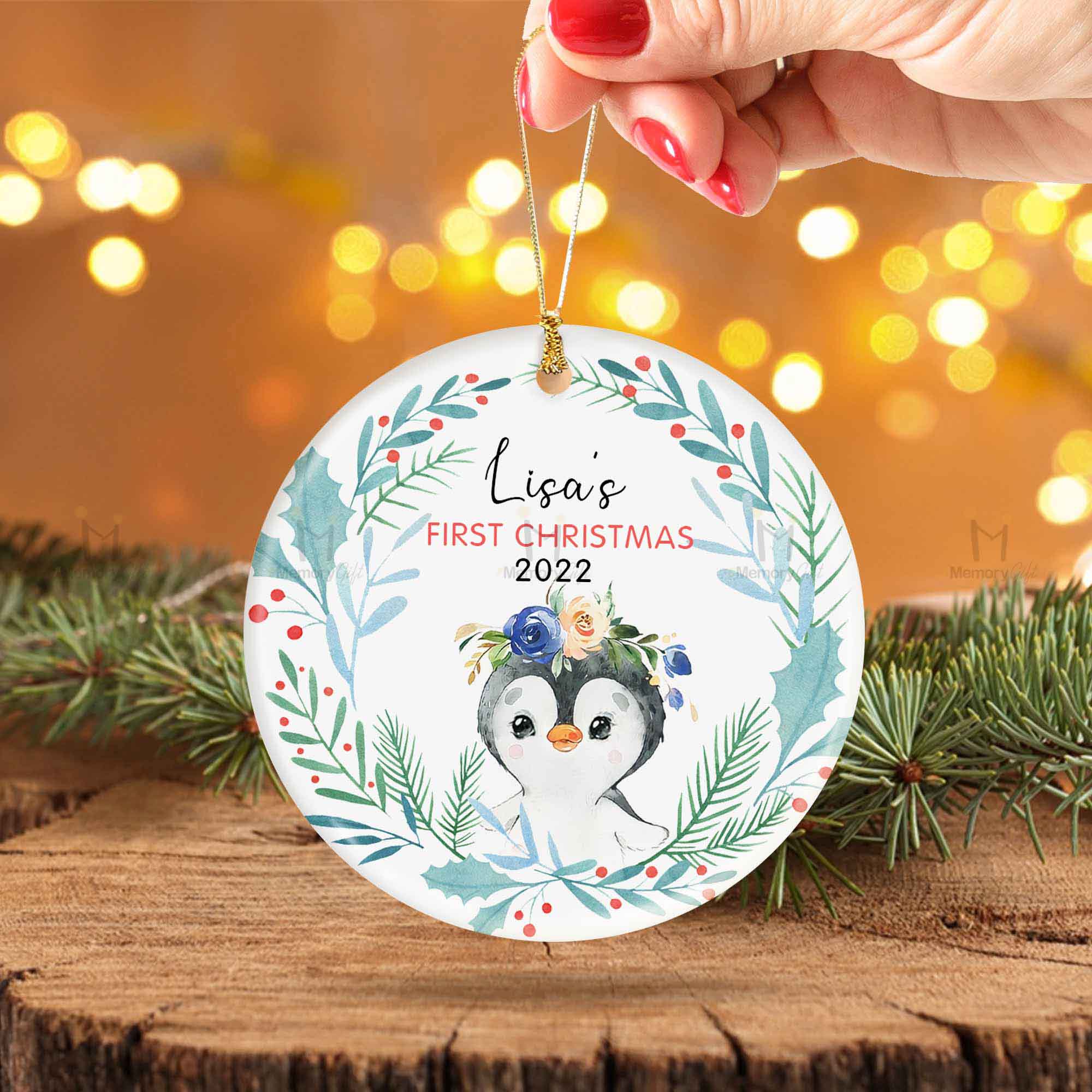 baby's first christmas ornament personalized