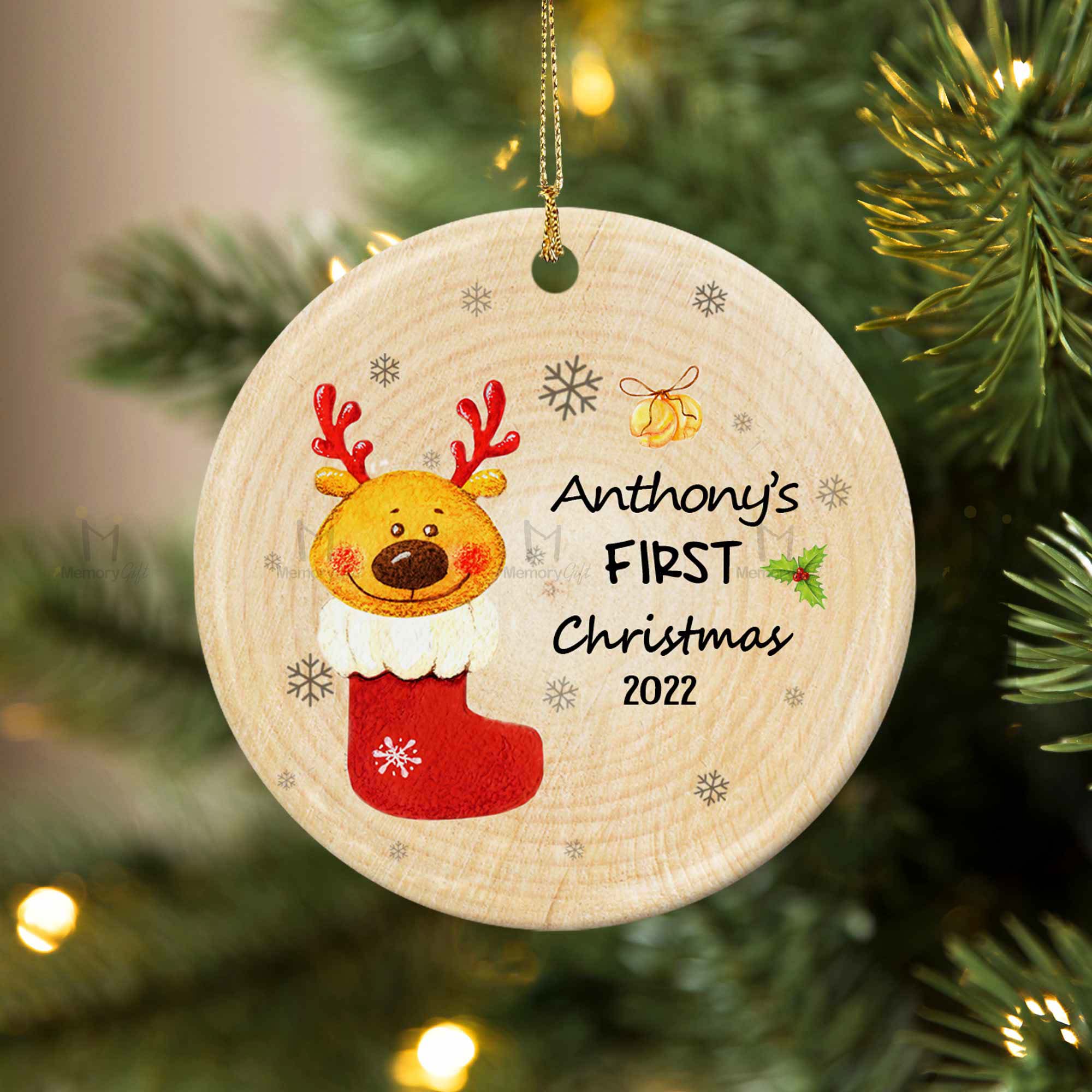 babys first christmas ornament personalized