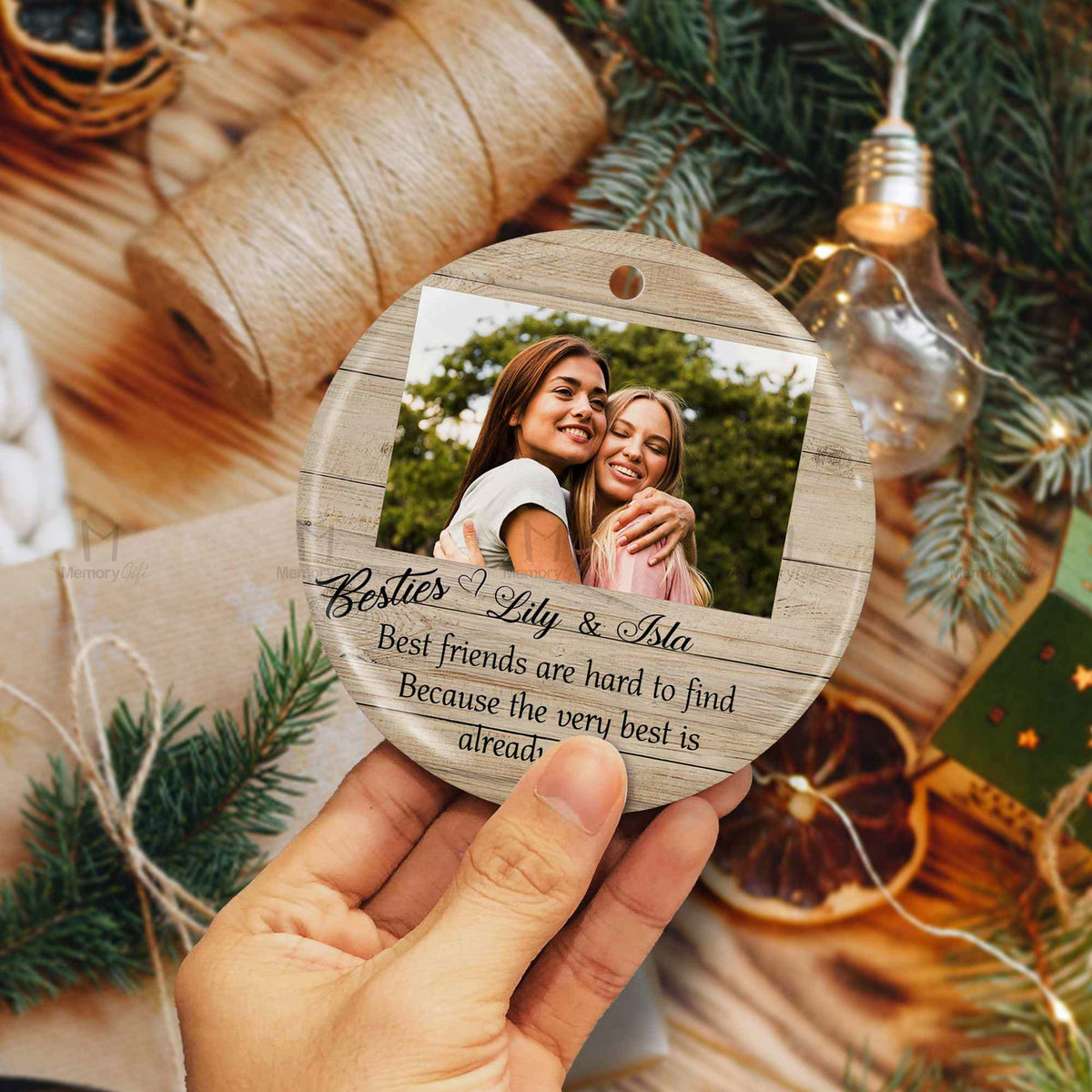 Bestie Ornament Personalized Photo Gift| Best Friends Are Hard To Find ...
