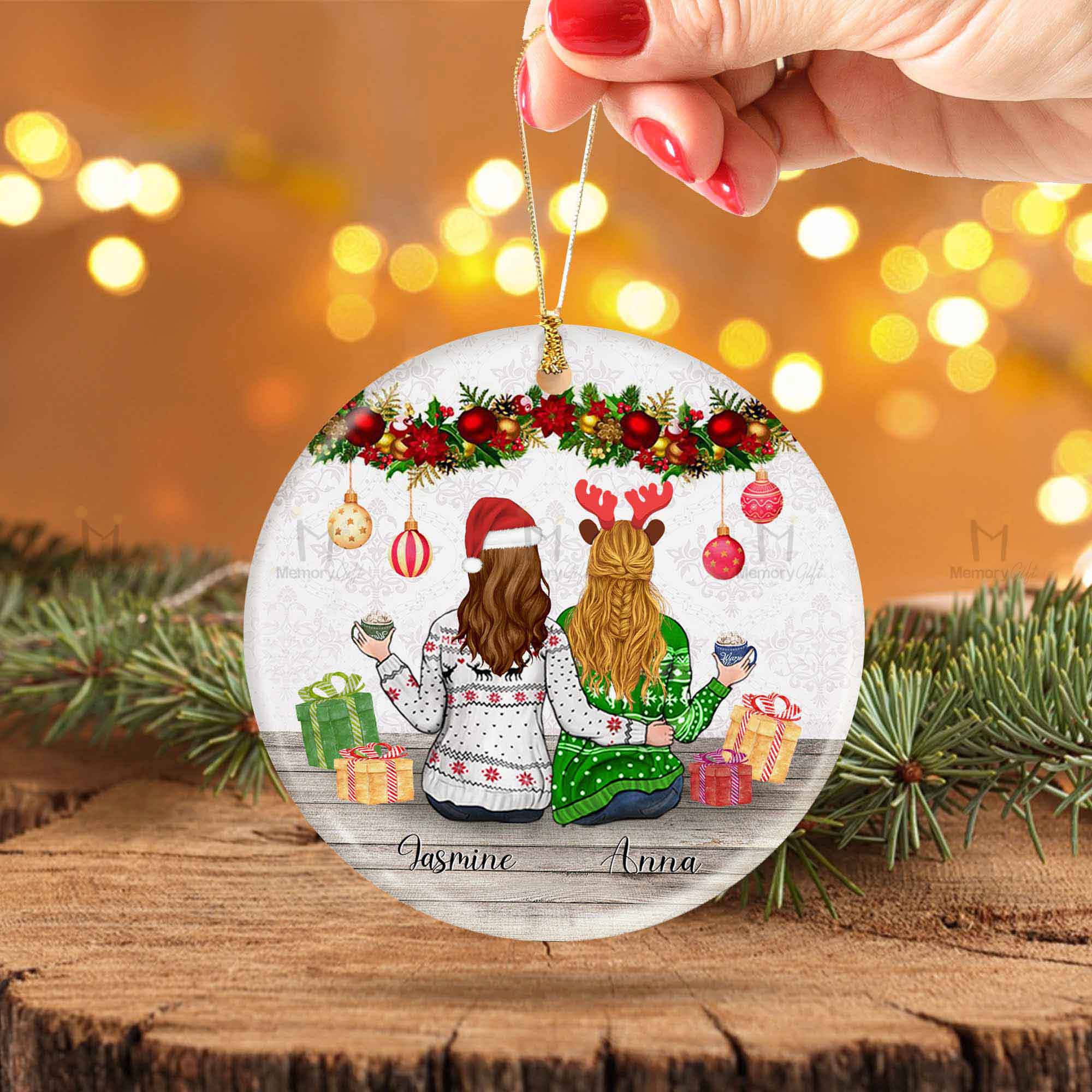 Christmas Ornament Friend Personalized Best Friends Ornament Friend Friendship Christmas Ornament