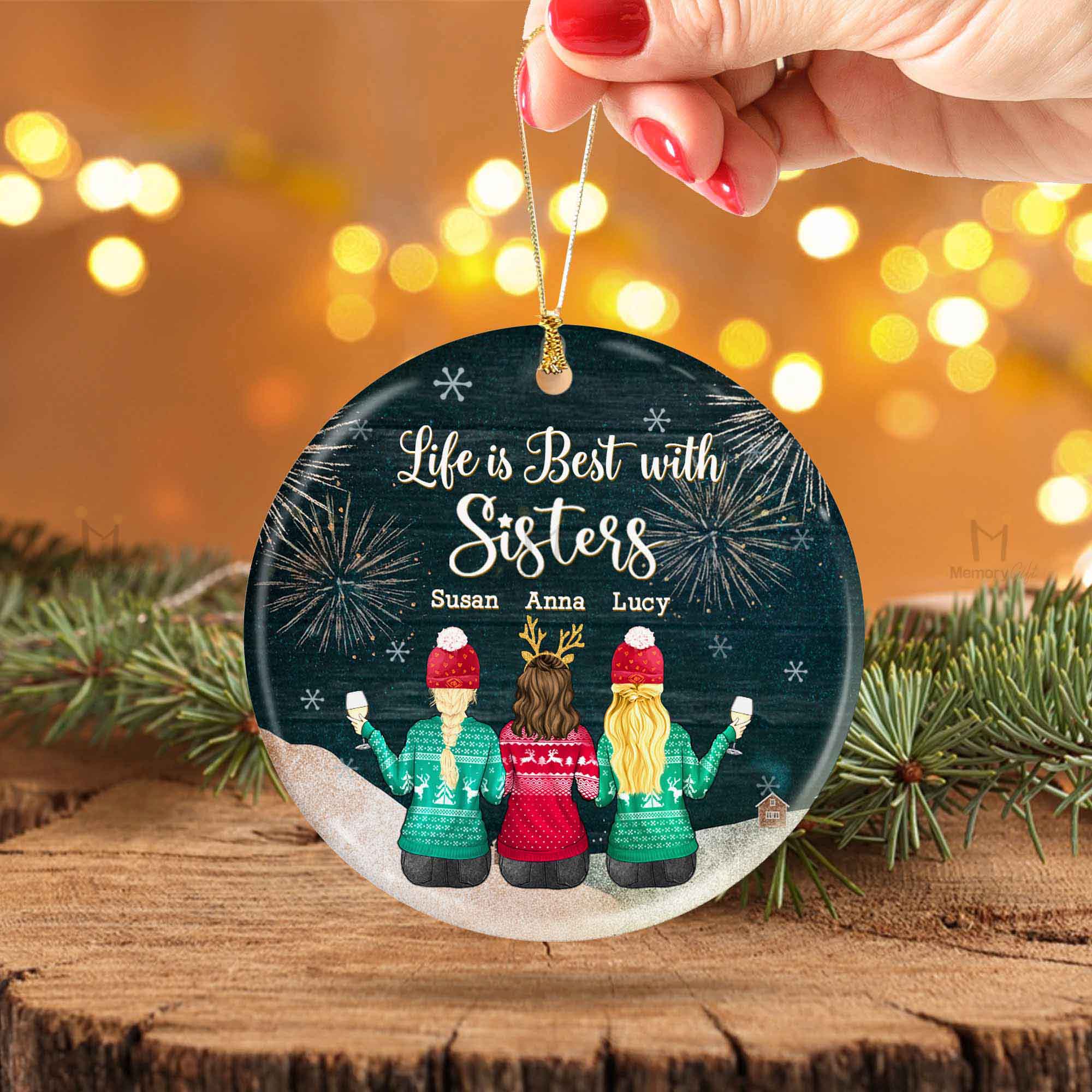 personalized sister ornaments