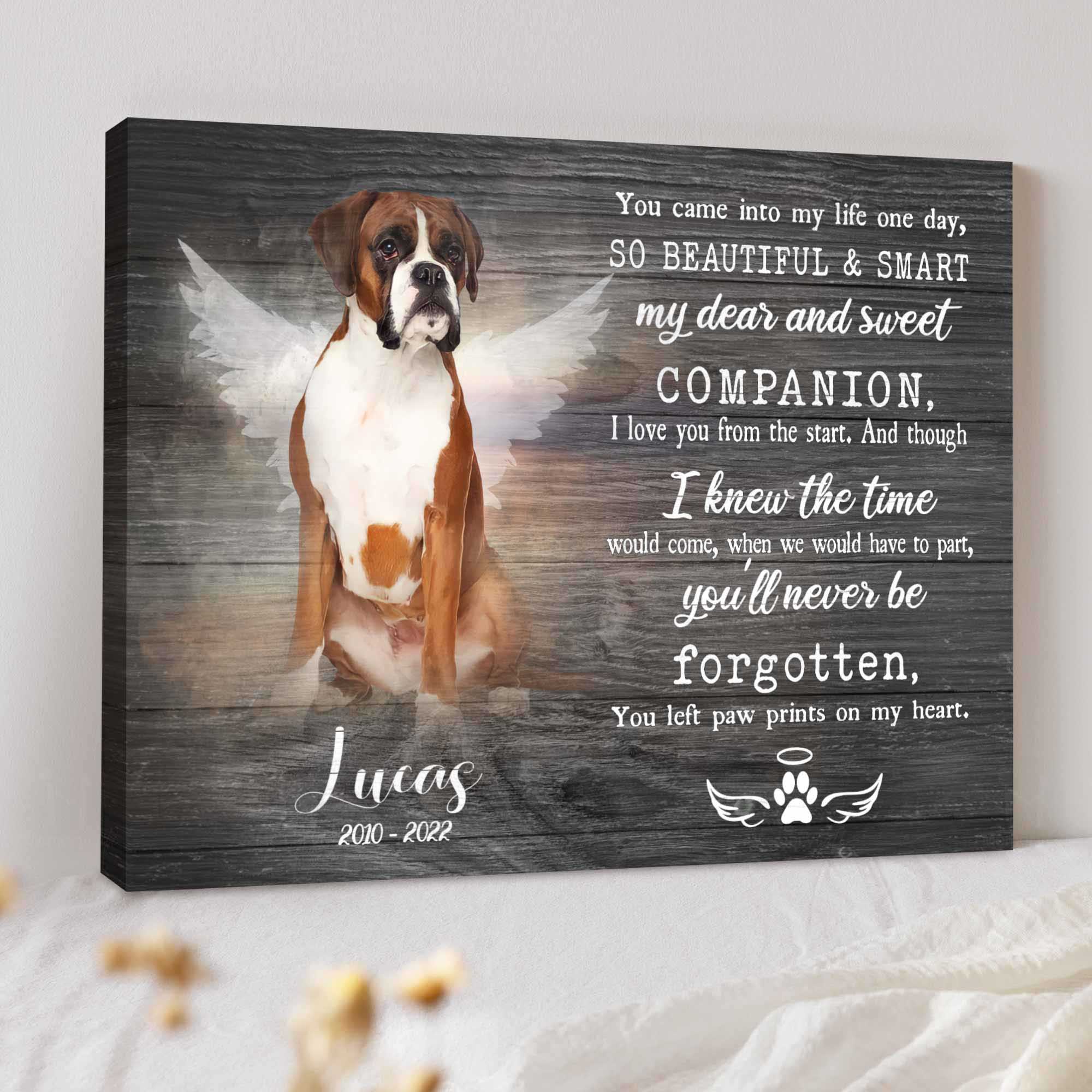 Custom Note Dog Memory Custom Dog Memorial Gifts | Canvas Art Wall Decor Living, Bedroom | 8 ...