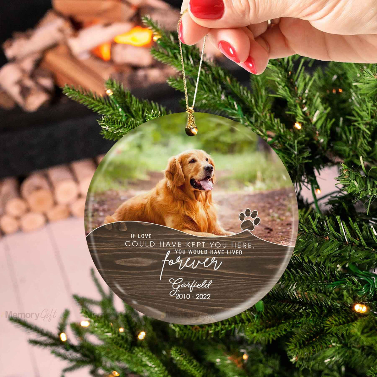 Dog Loss Gift Pet Memory Ornament, Custom Photo Dog Ornament Memorial ...