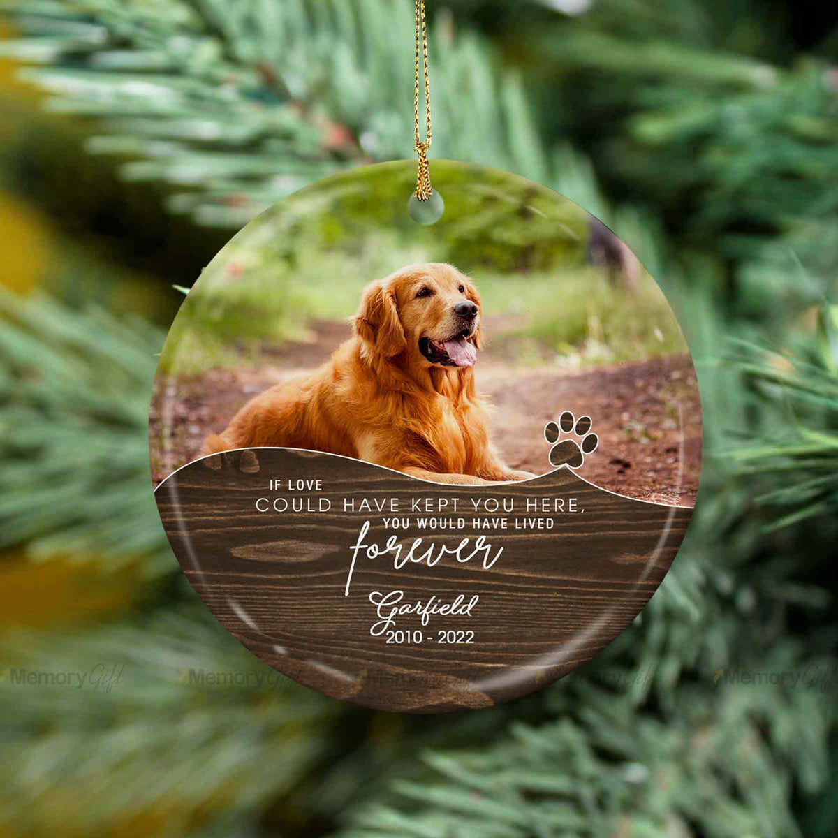 Dog Loss Gift Pet Memory Ornament, Custom Photo Dog Ornament Memorial ...