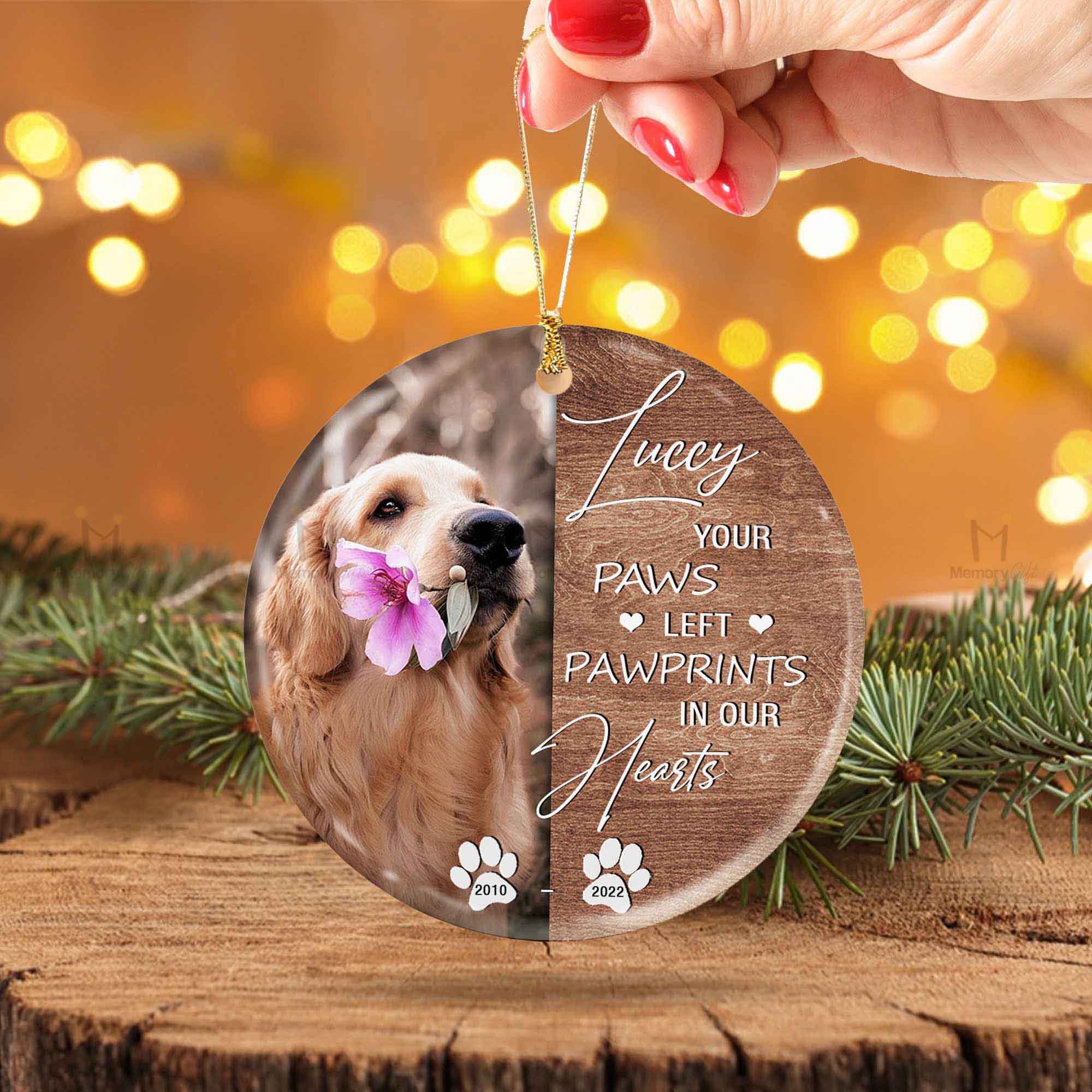 Pet Memorial Ornament, Cat Memorial Ornament, Dog Memorial Ornament, G...