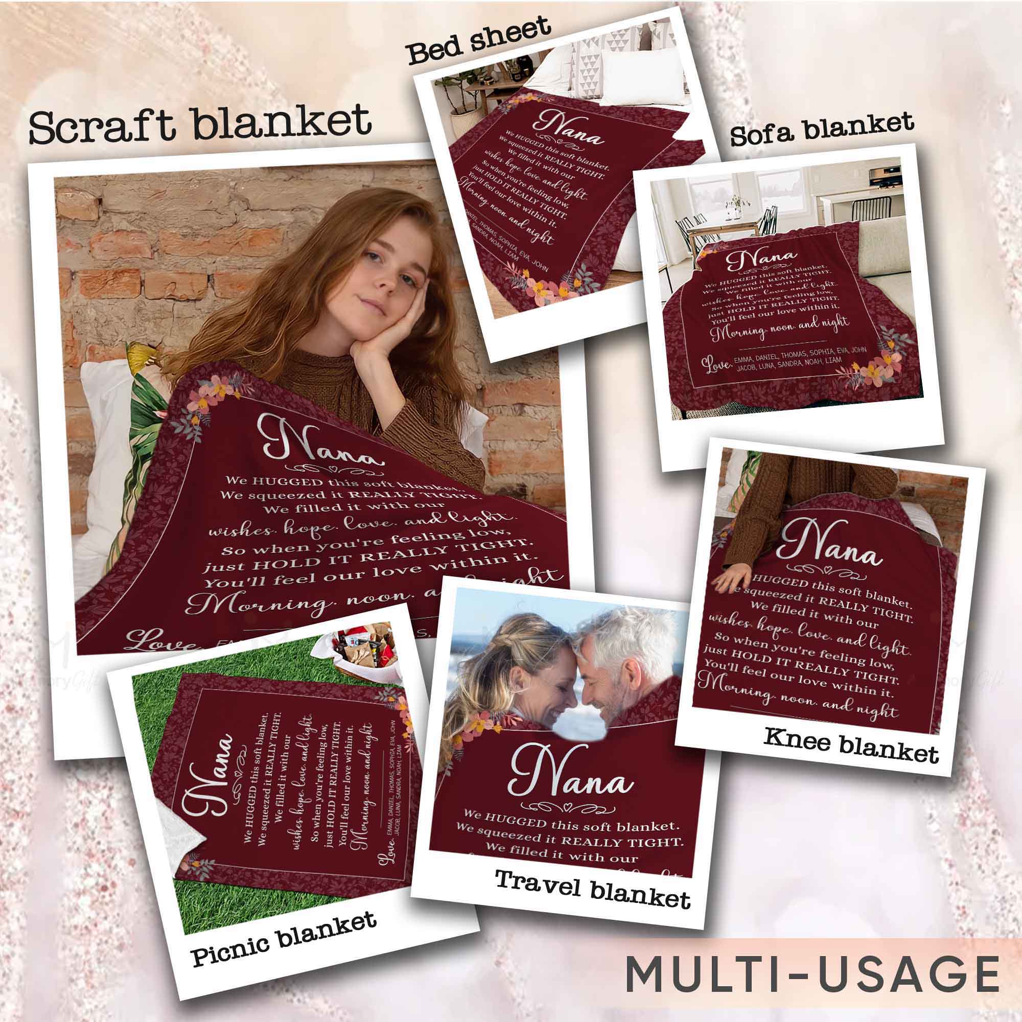 grandmother blankets personalized