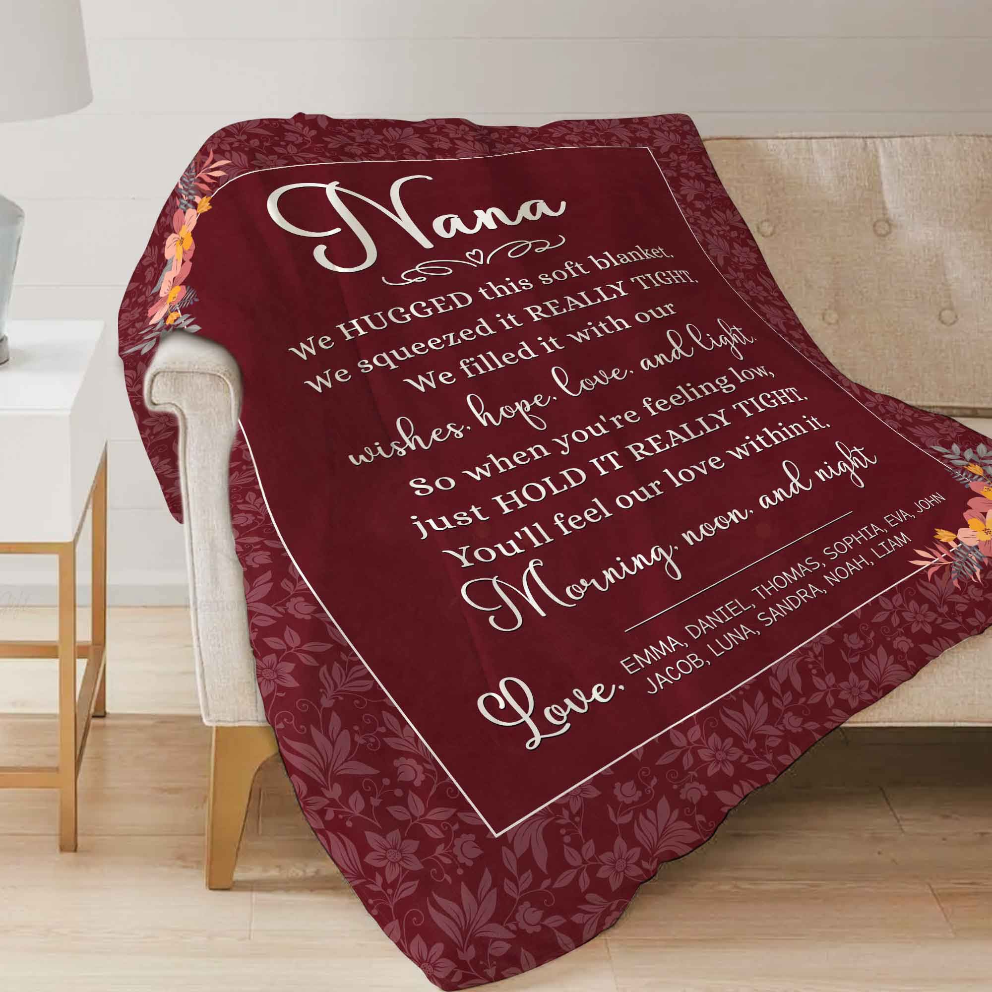 grandmother blankets personalized