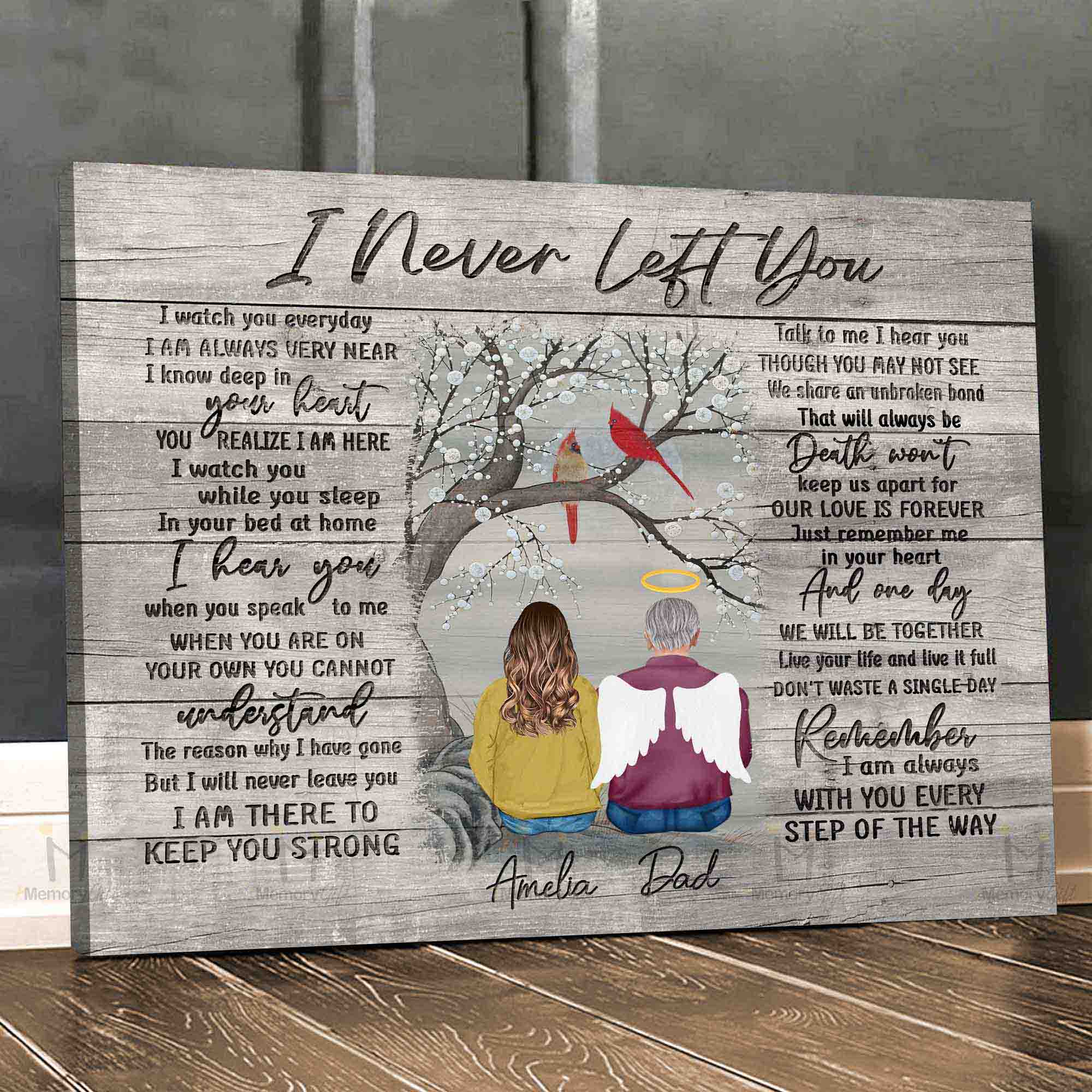 i never left you poem on canvas