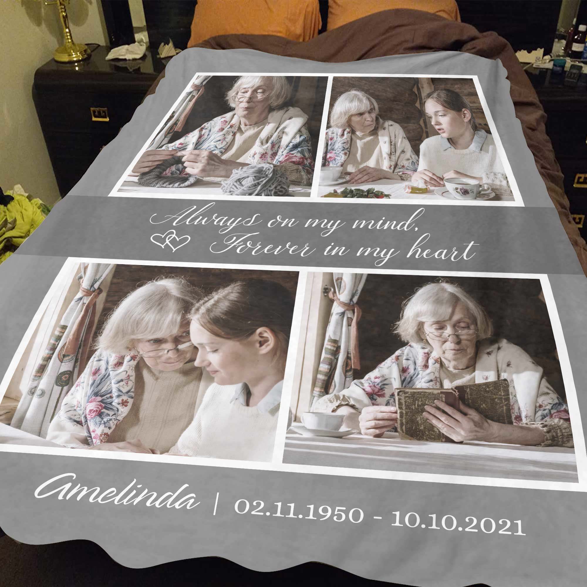 in memory of photo blanket