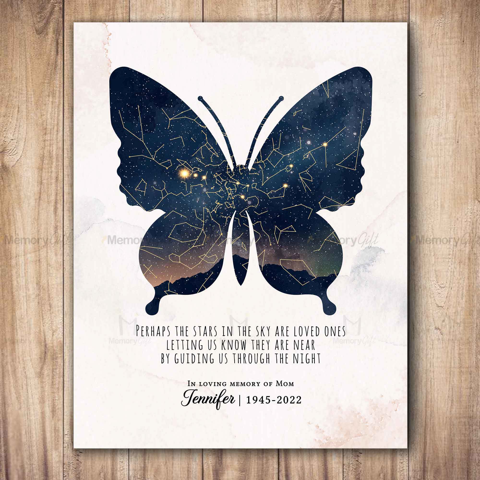 In Memory Star Printable Memorial Star Map | Canvas Art Wall Decor Living, Bedroom | Ready to ...