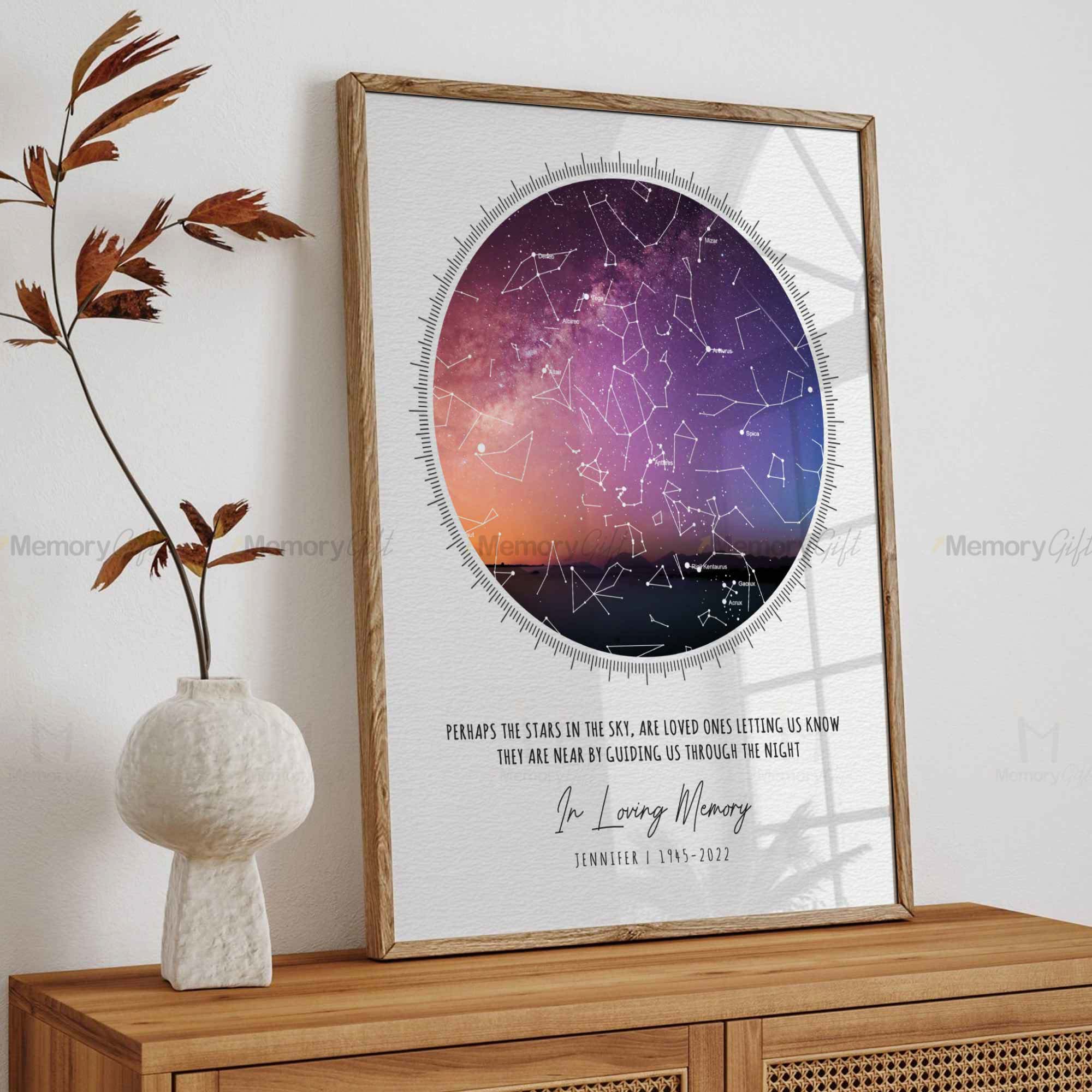 Memory Star Map | Custom Canvas Wall Art | 8x10 inches, 11x14 inches ...