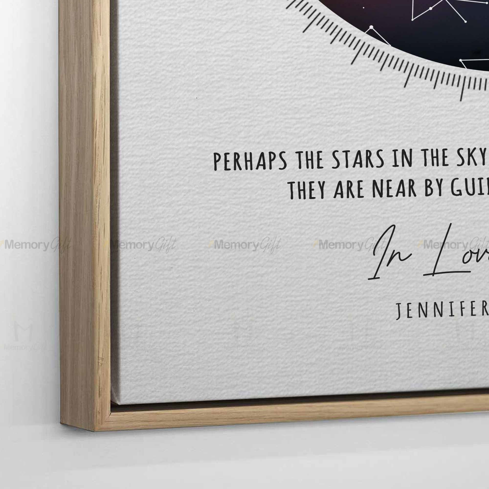 In Memory Star Printable Memory Star Map | Custom Canvas Wall Art | 8x10 inches, 11x14 inches ...