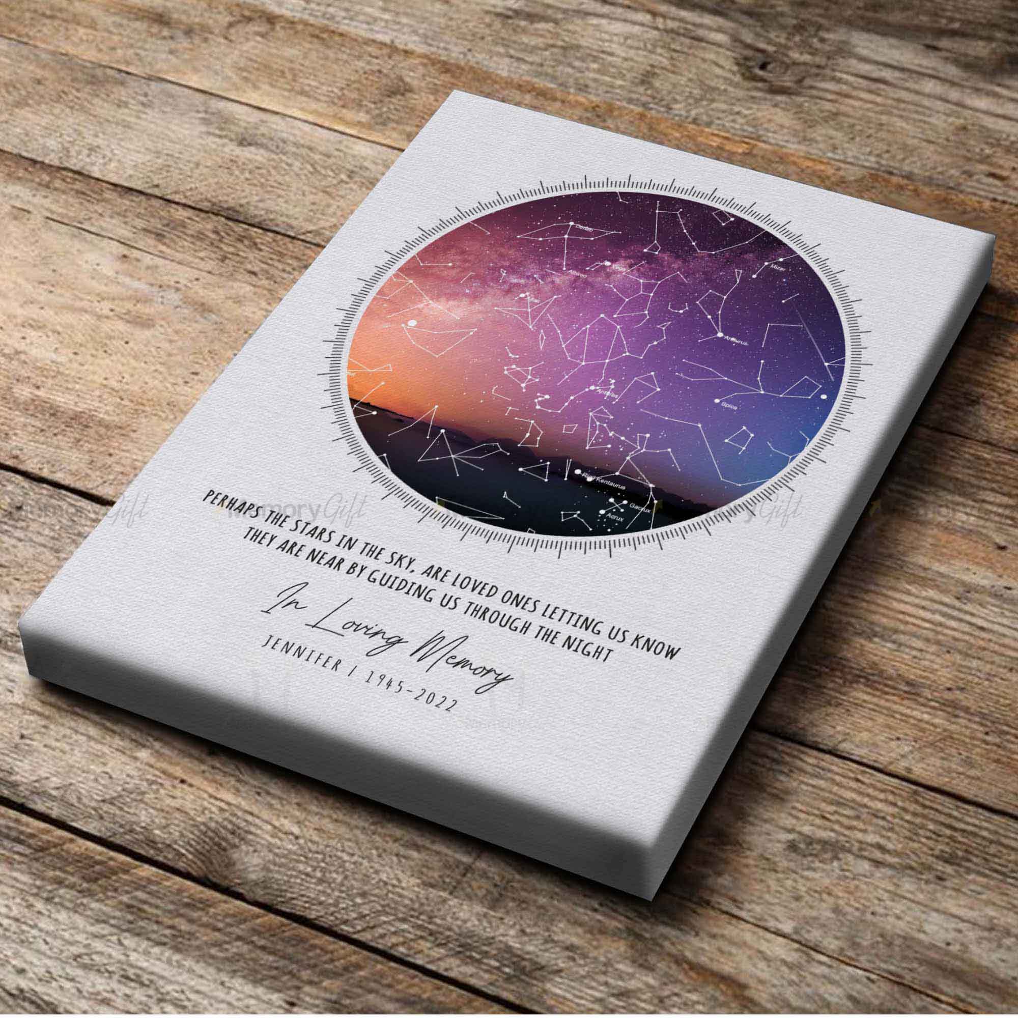 Memory Star Map | Custom Canvas Wall Art | 8x10 inches, 11x14 inches ...